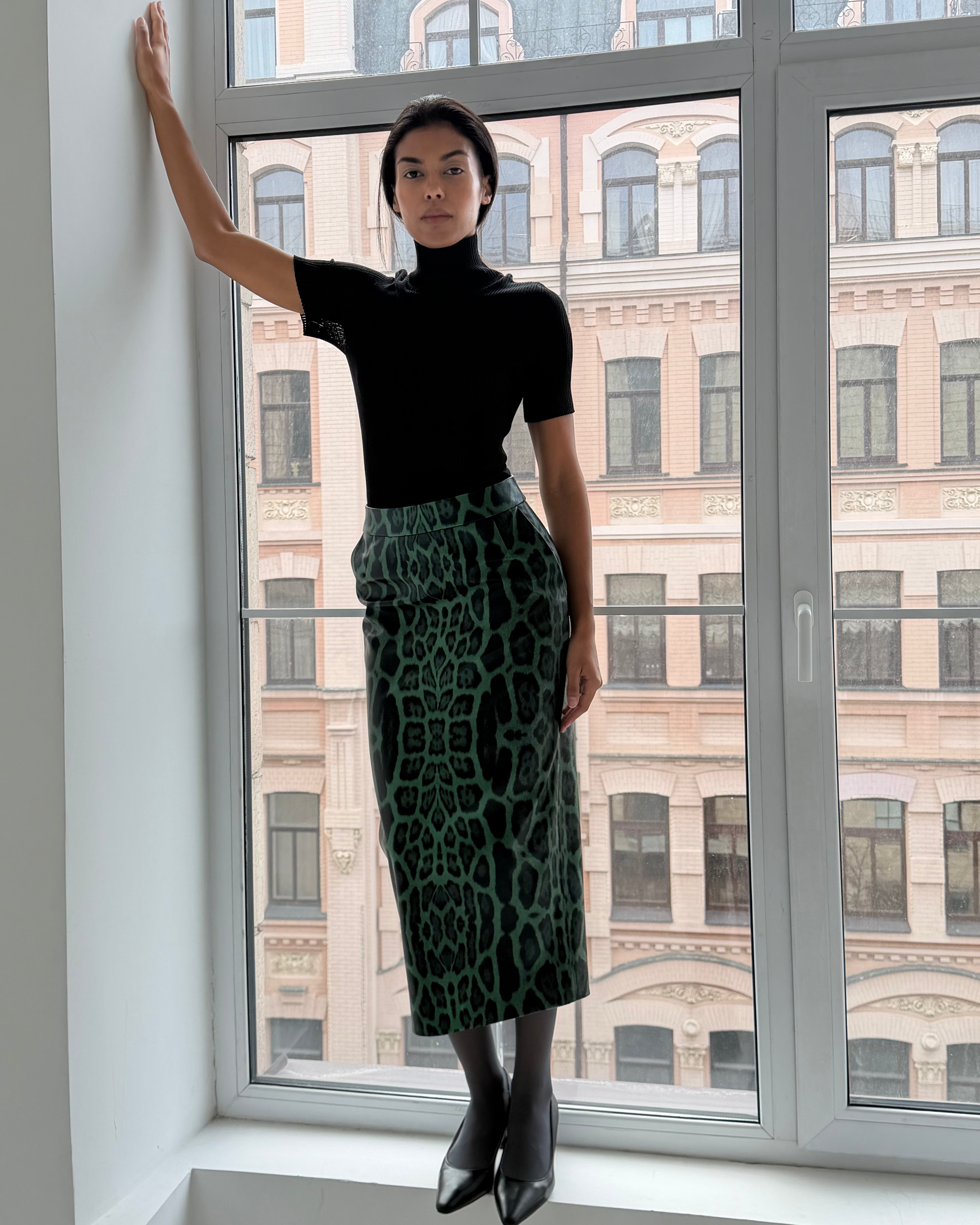 Leo Green Midi Skirt