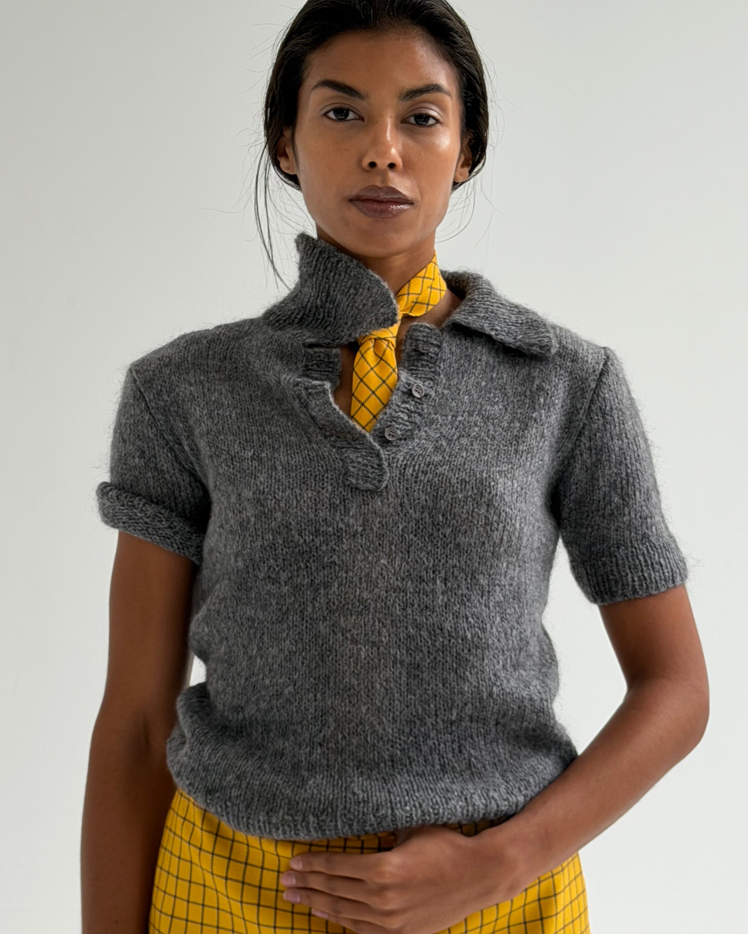 MOHAIR KNIT POLO