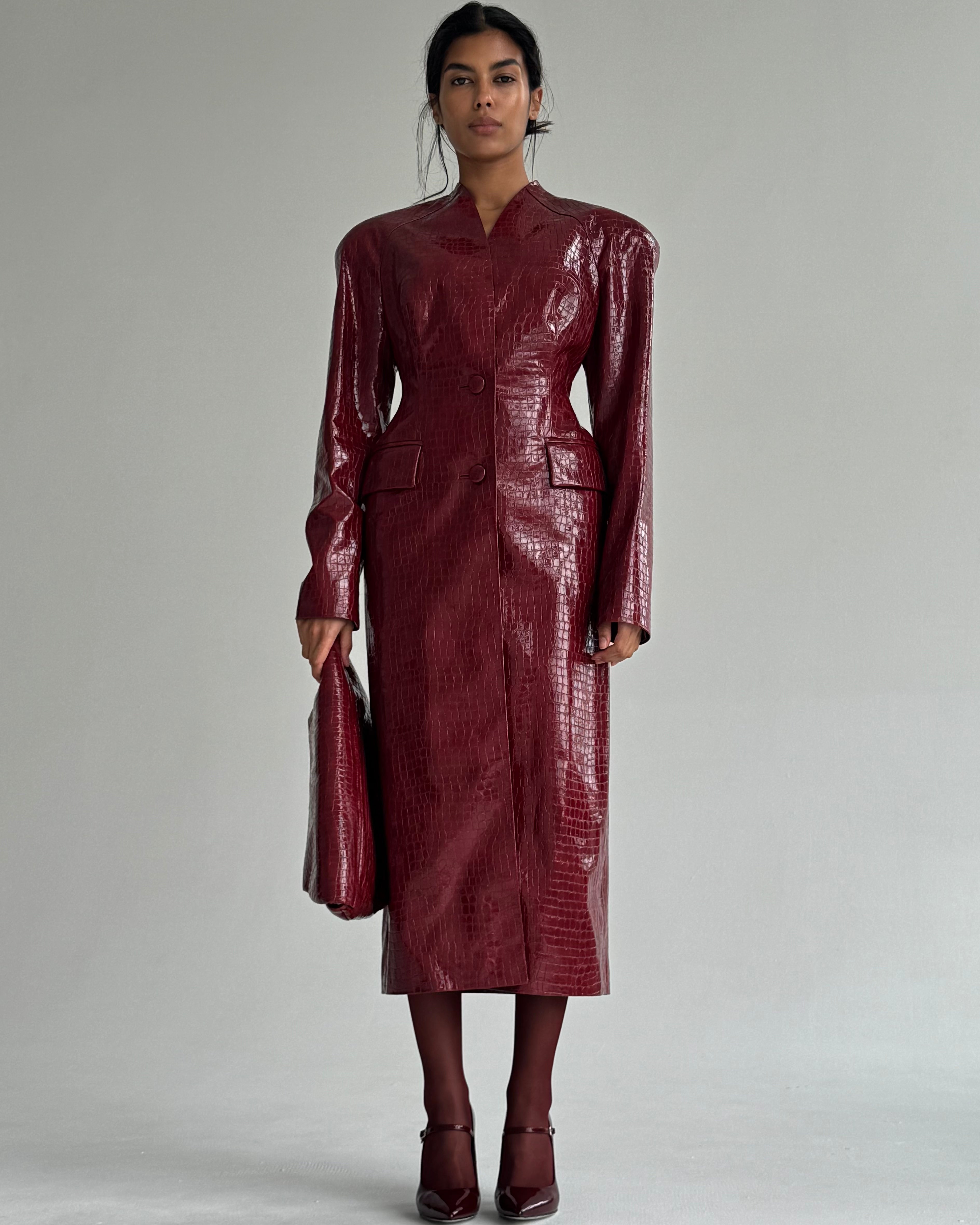 LUISA LONG CROCO COAT