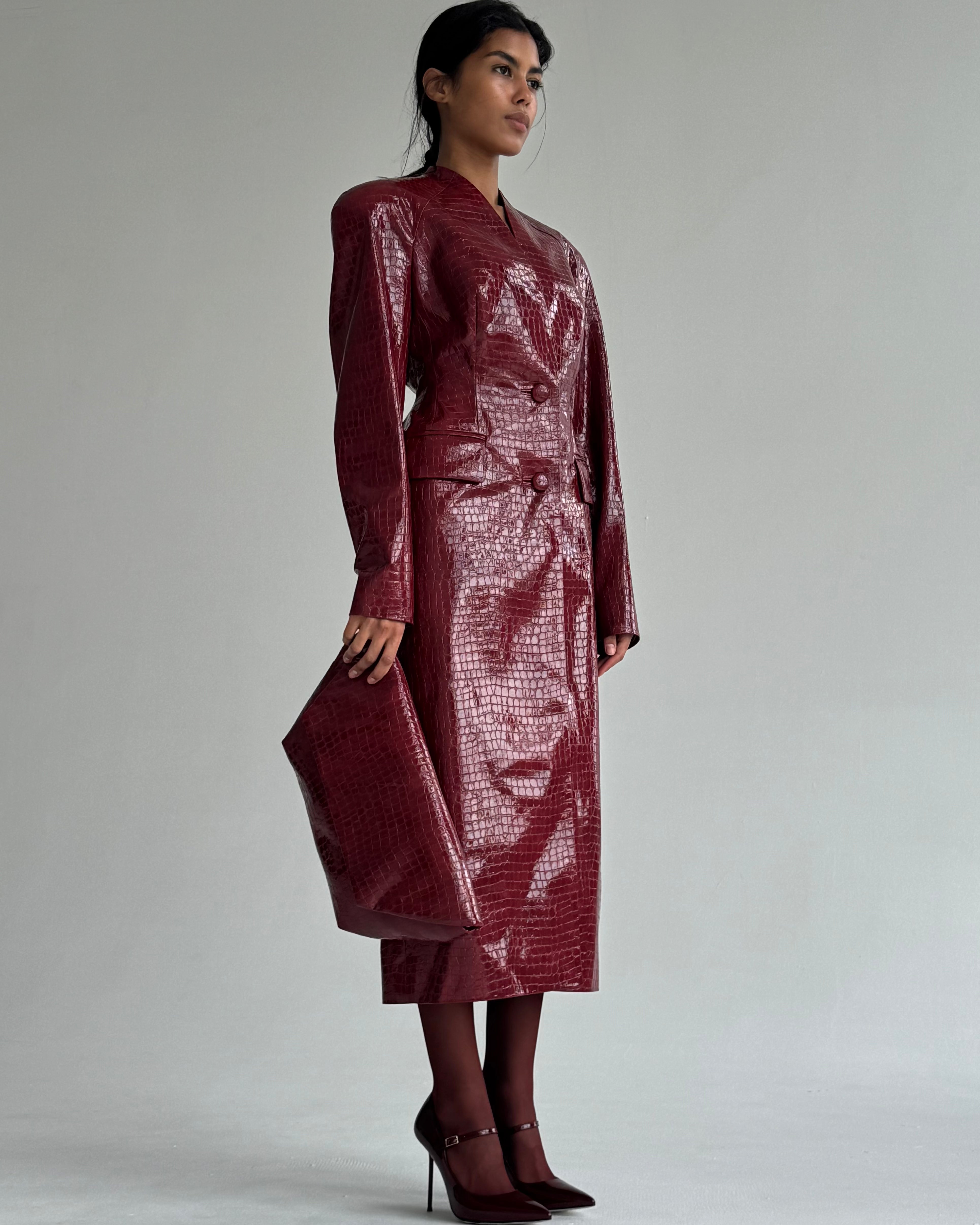 LUISA LONG CROCO COAT