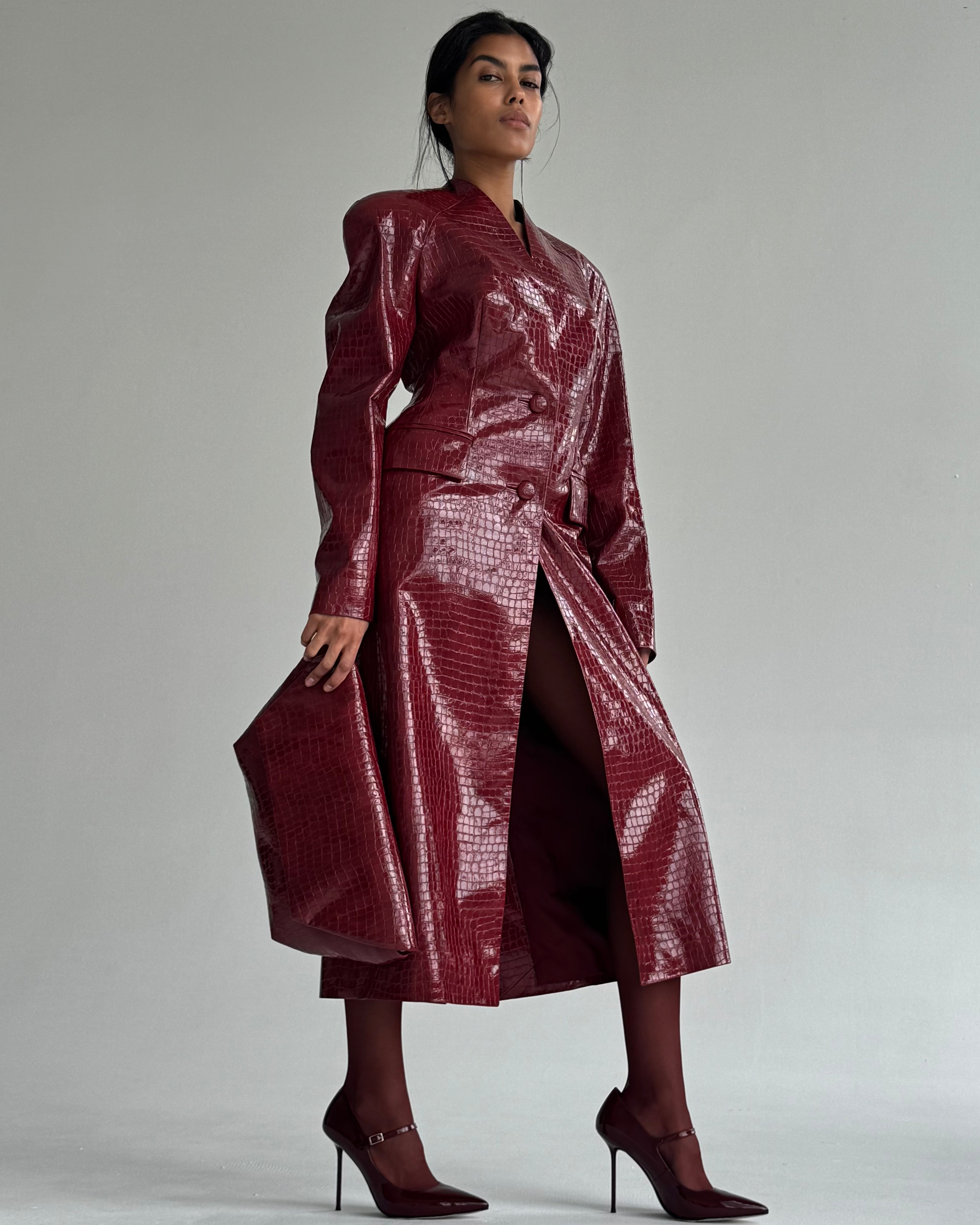 LUISA LONG CROCO COAT