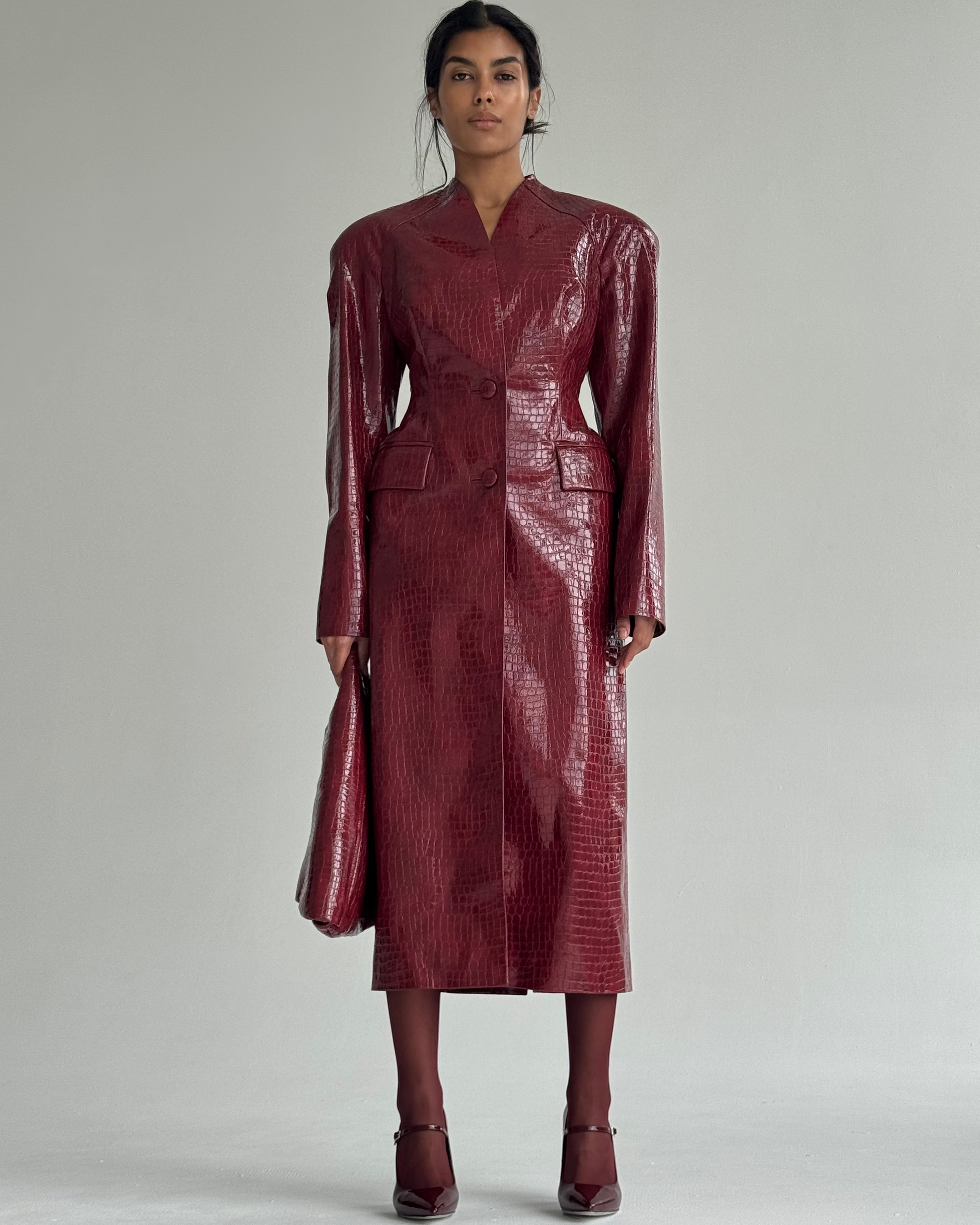 LUISA LONG CROCO COAT