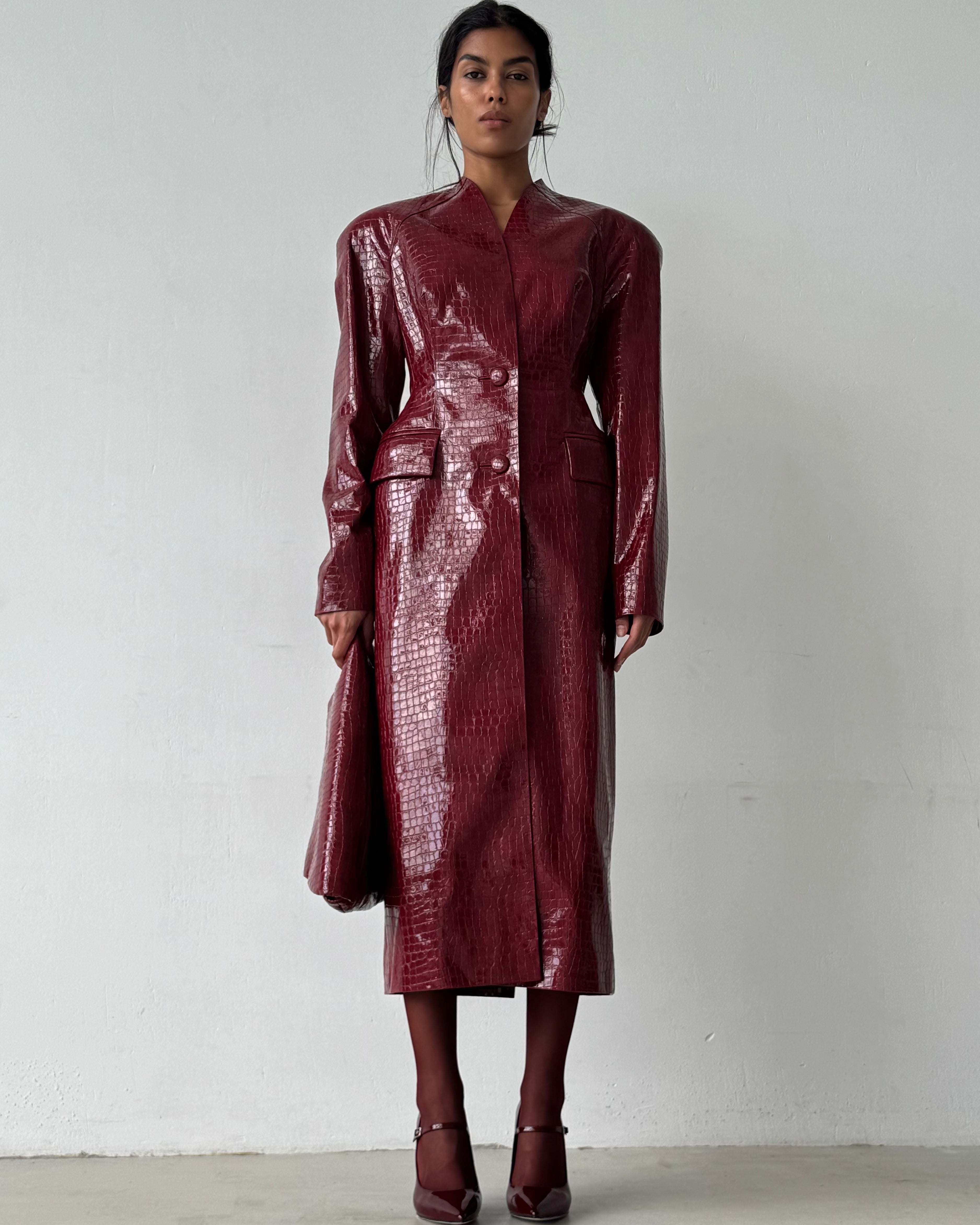 LUISA LONG CROCO COAT