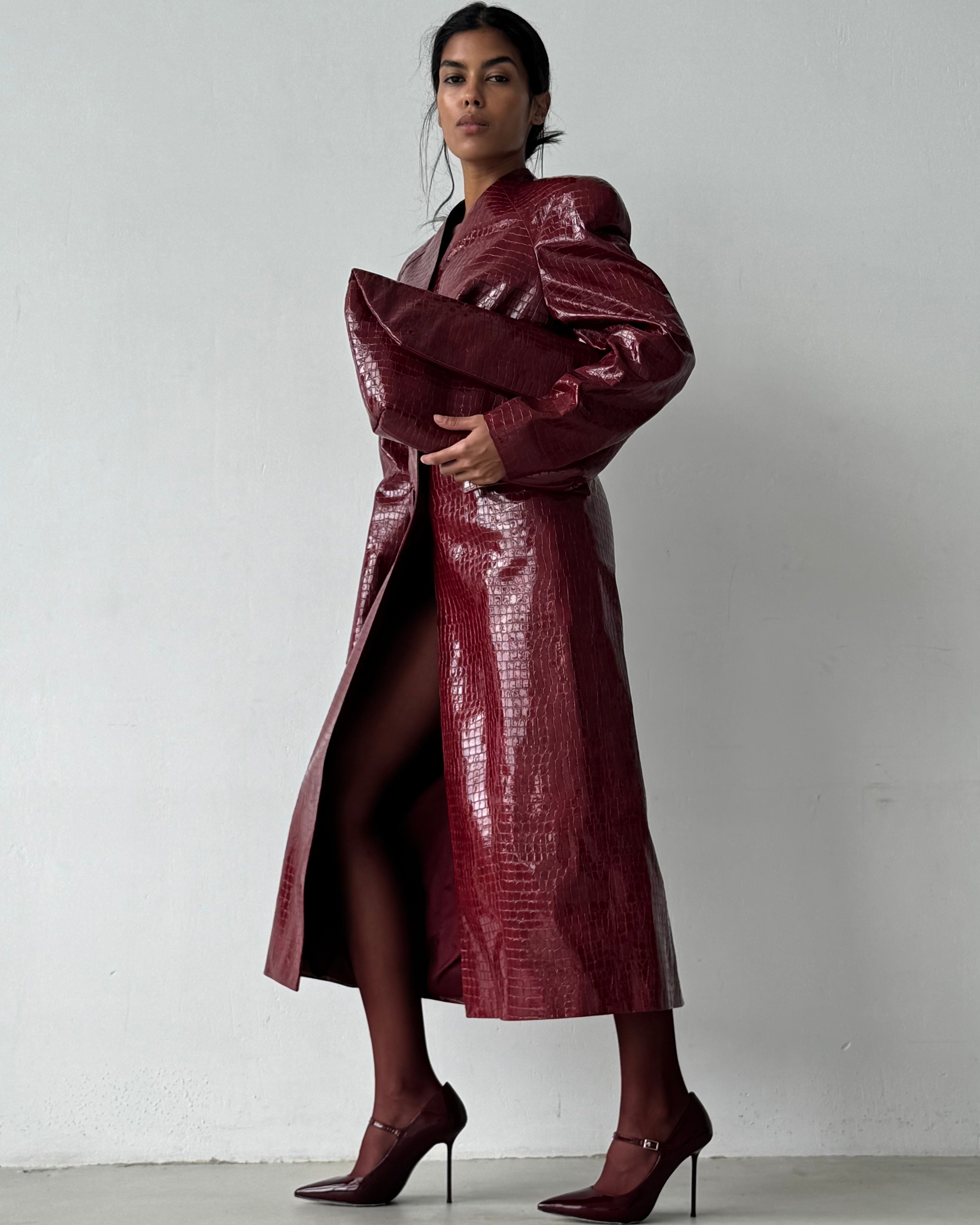 LUISA LONG CROCO COAT