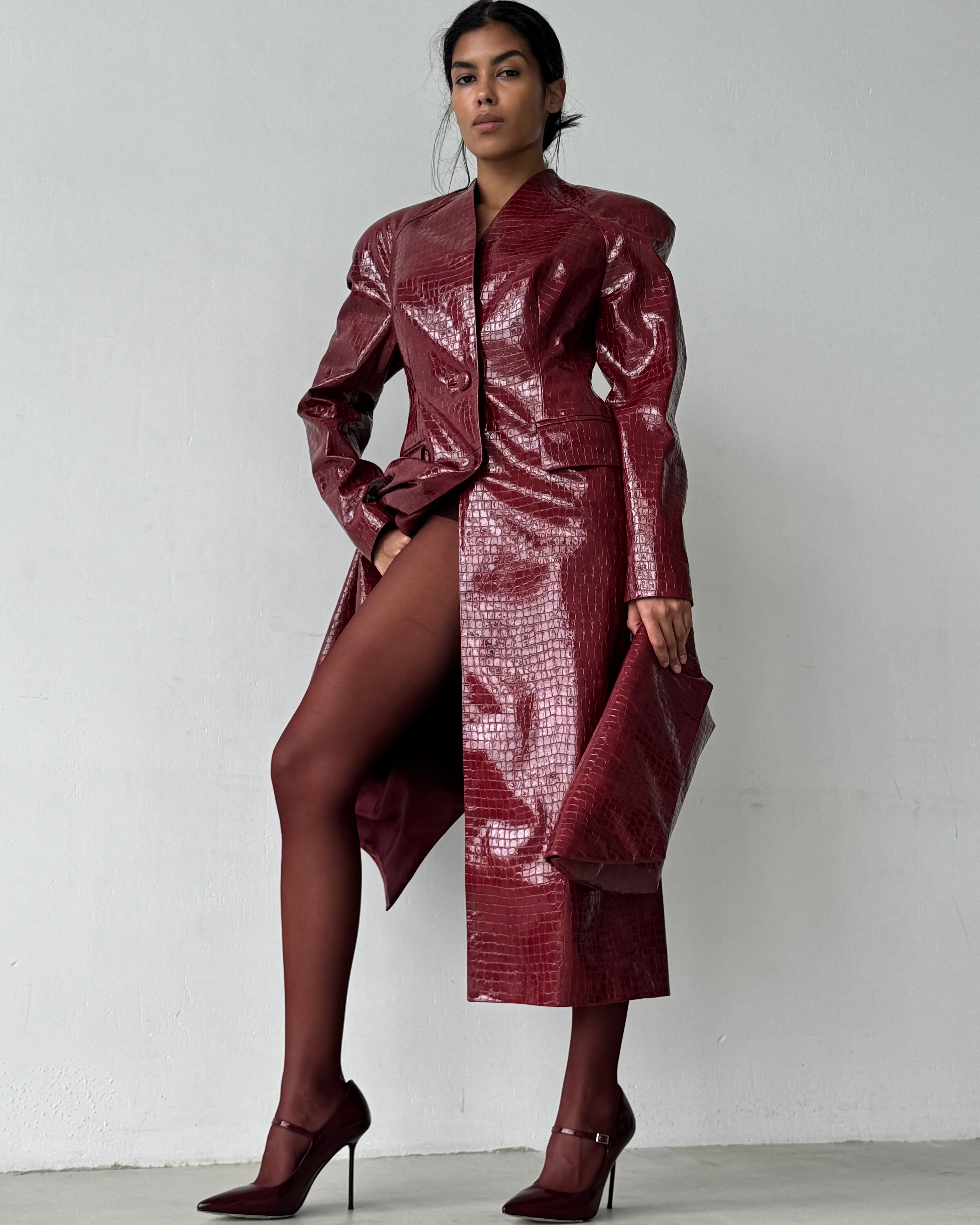 LUISA LONG CROCO COAT