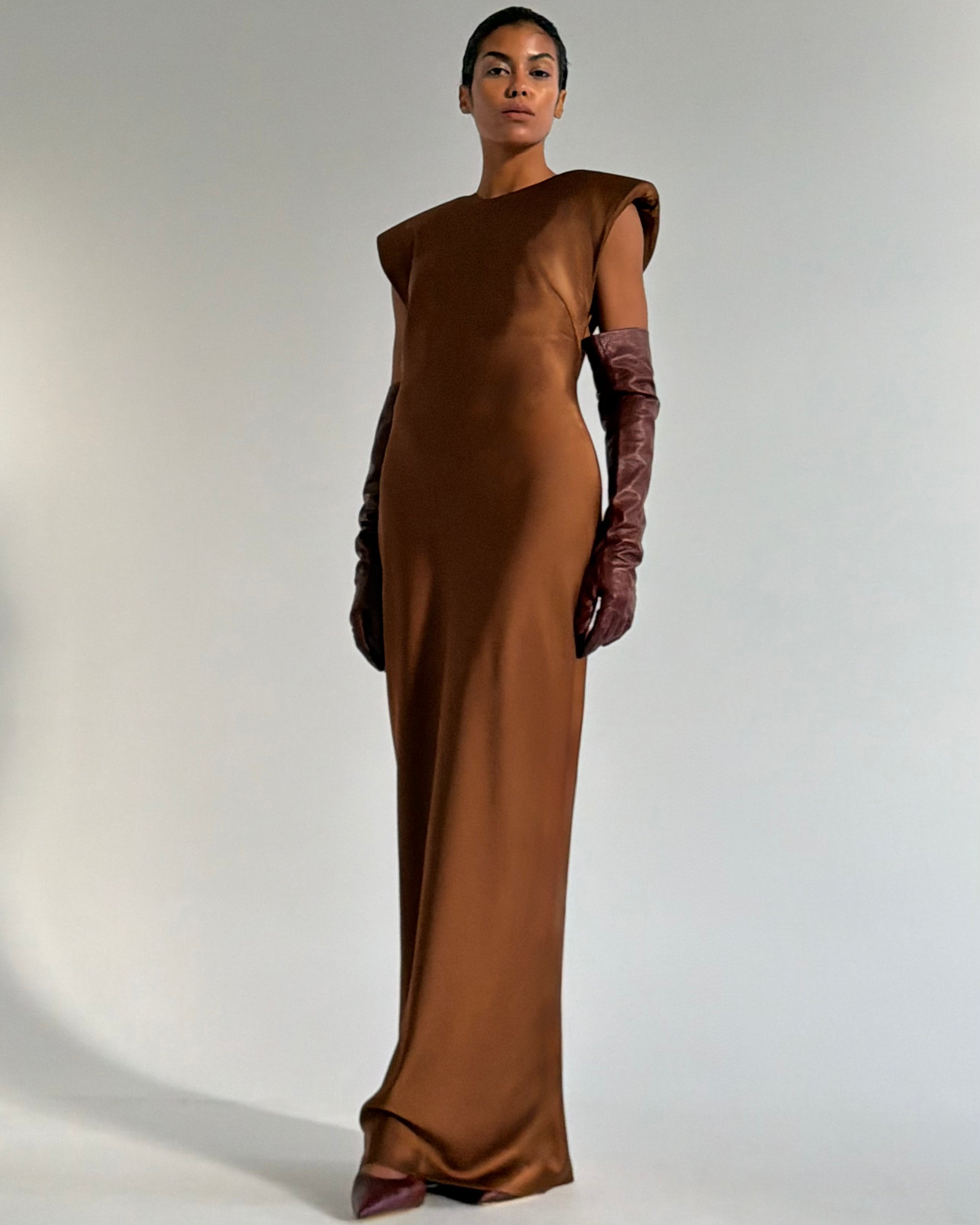 CLEMENCE BROWN DRESS