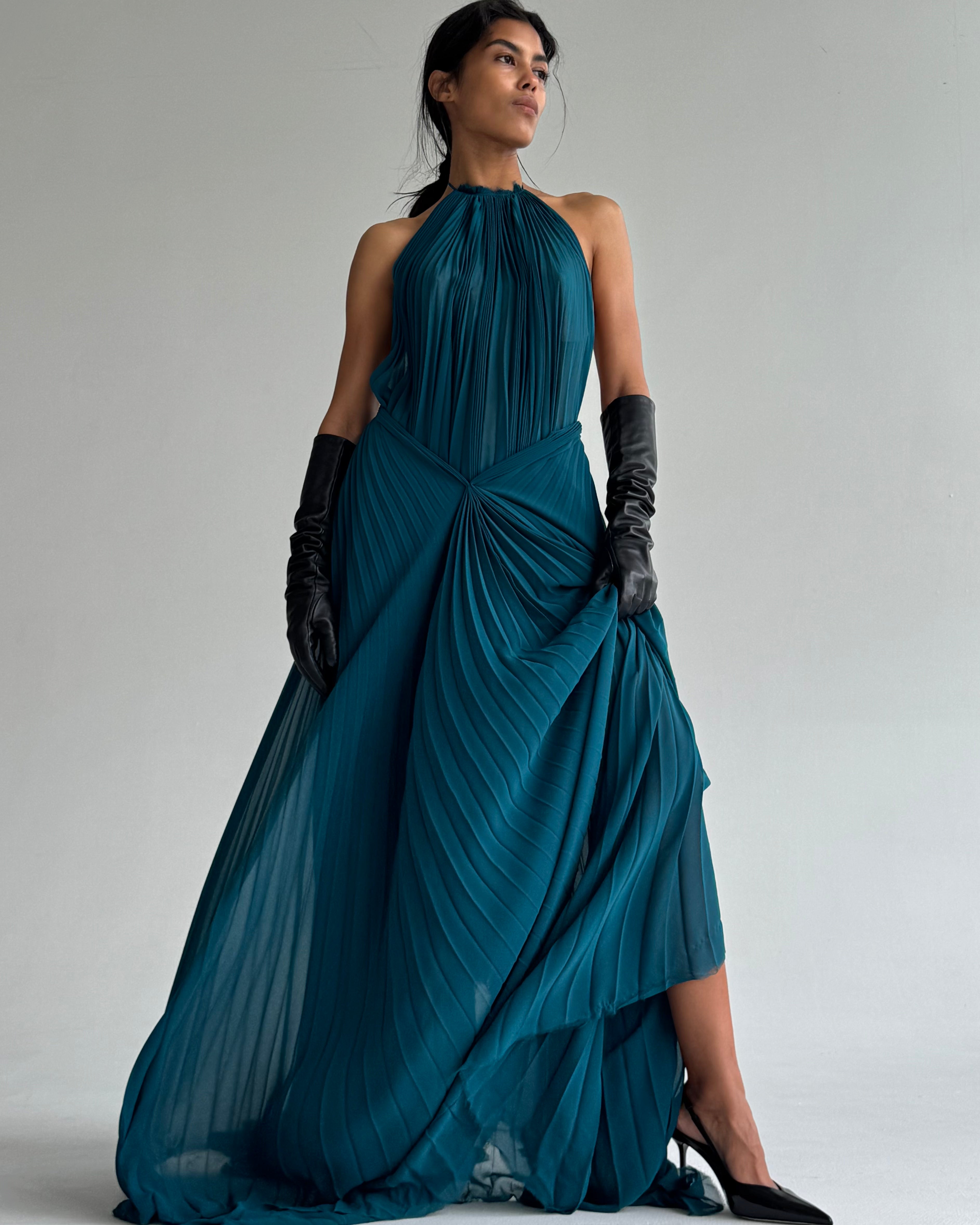 AMELIA PLEATED DRESS