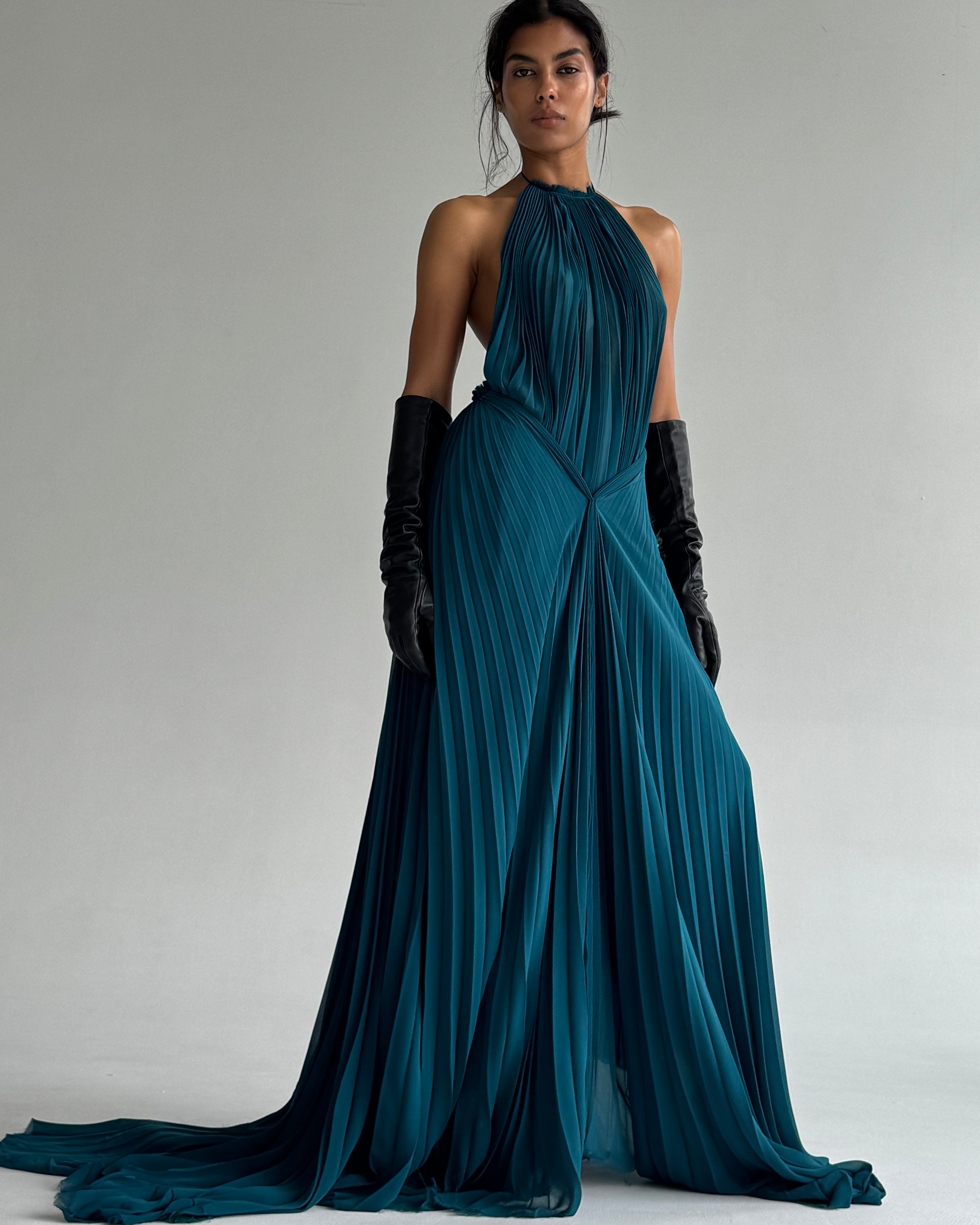 AMELIA PLEATED DRESS
