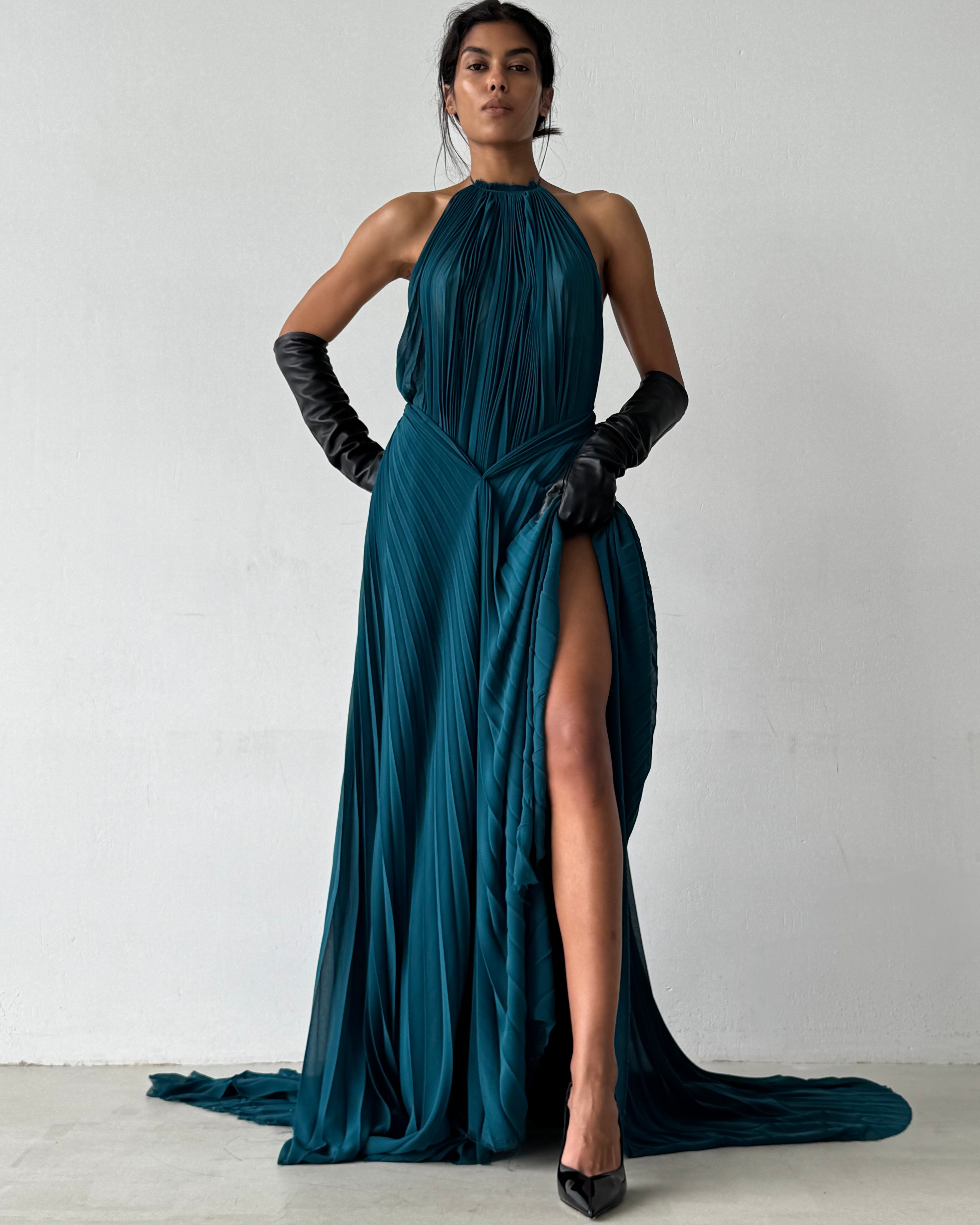 AMELIA PLEATED DRESS