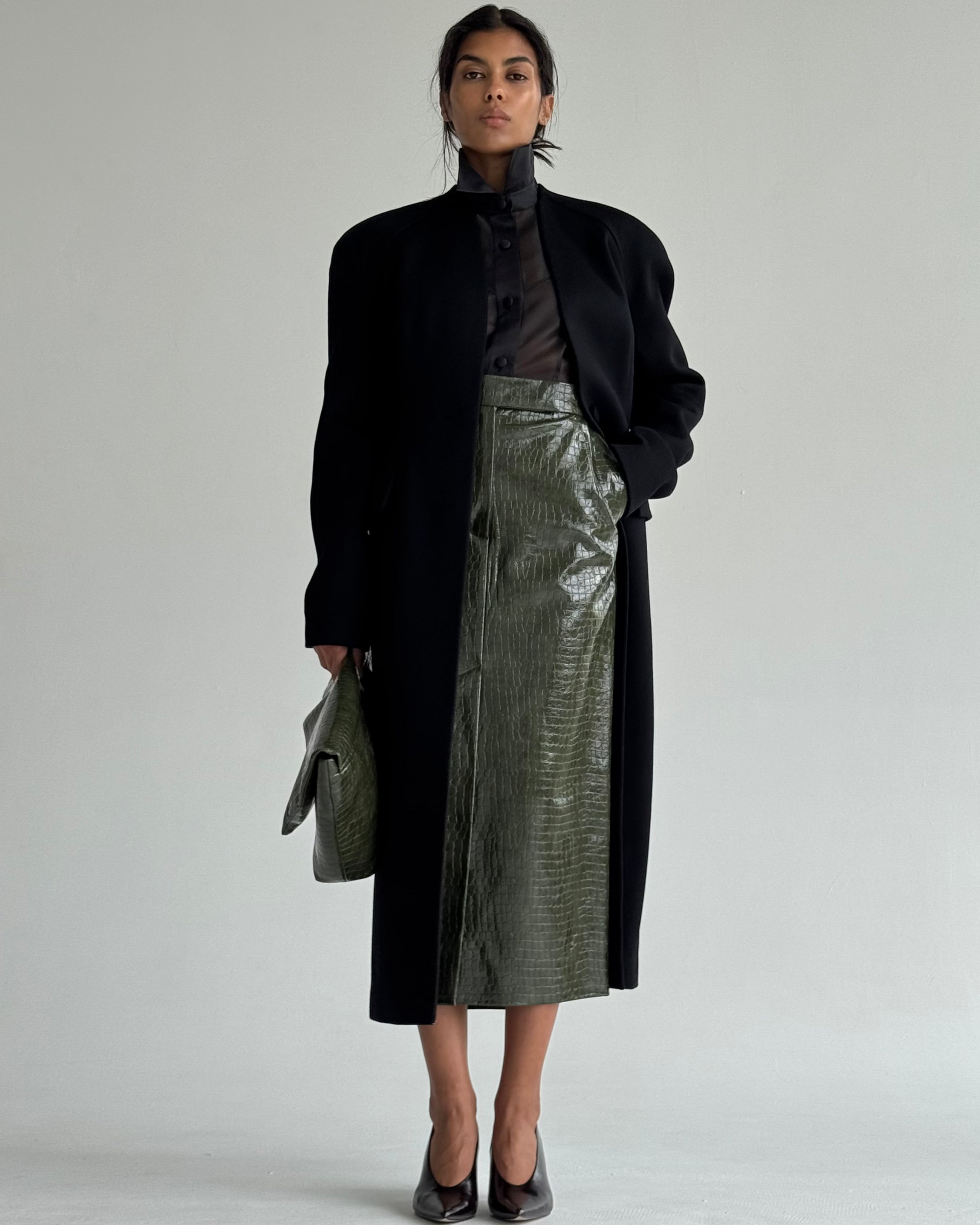 LUISA LONG BLACK COAT