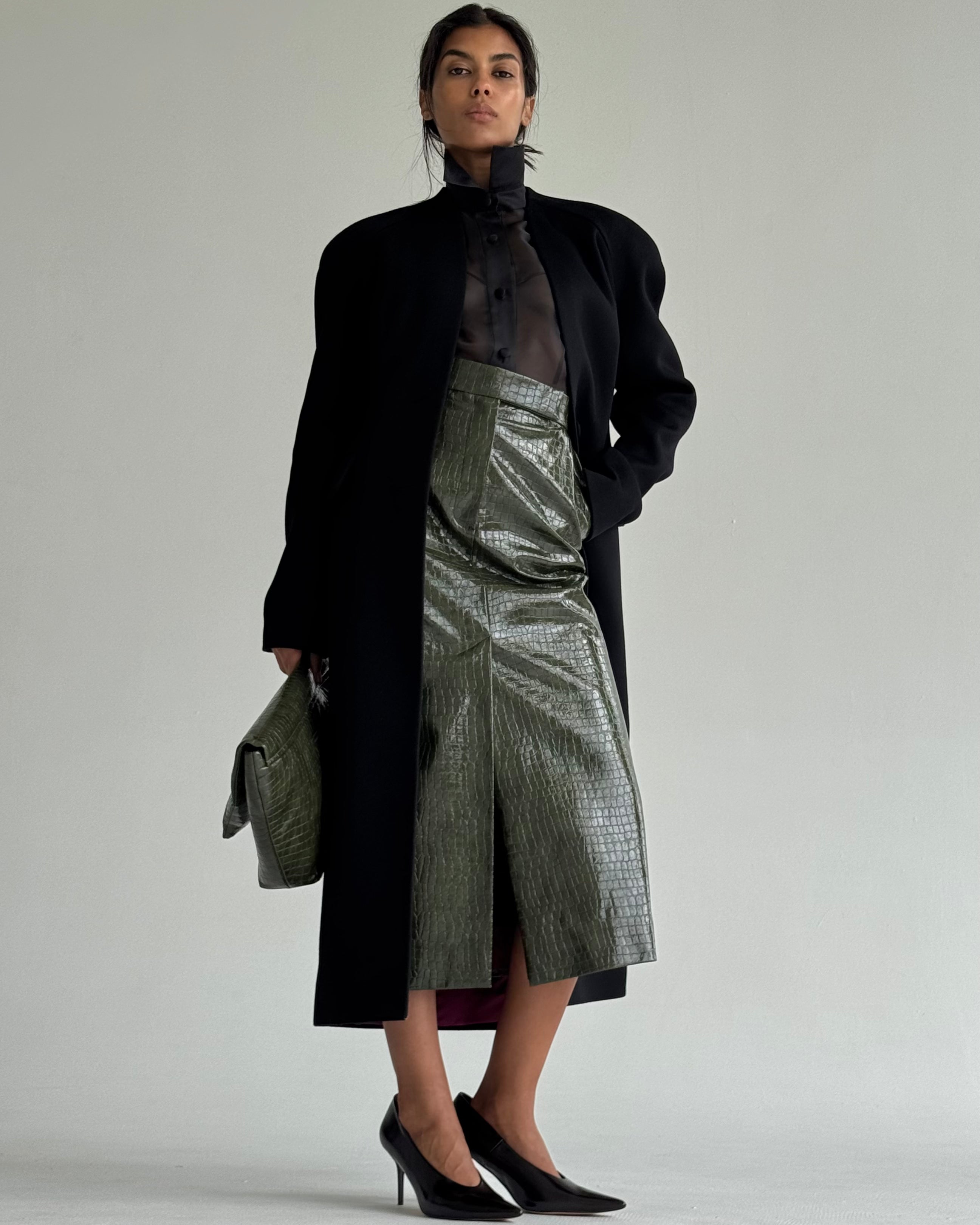 LUISA LONG BLACK COAT