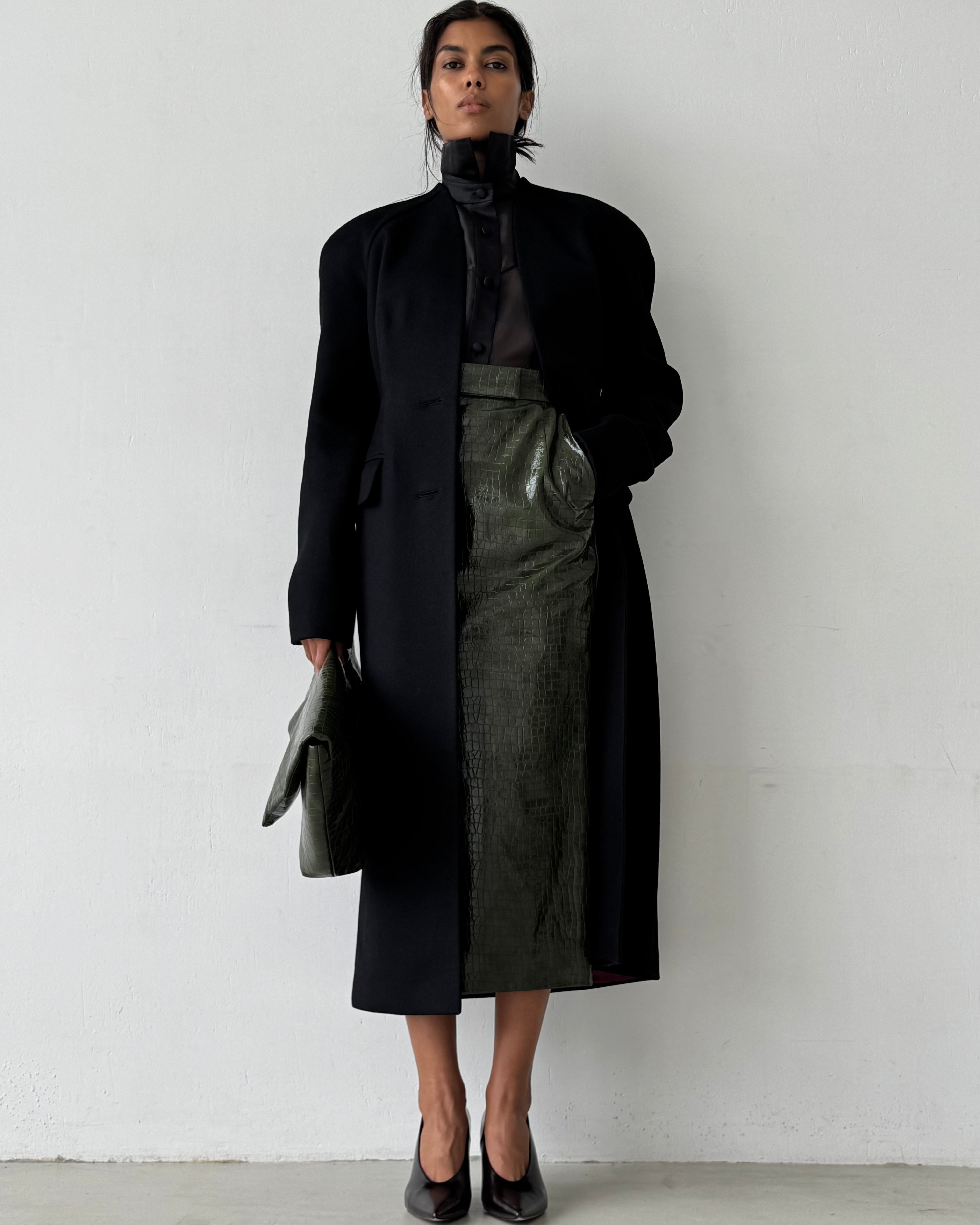 LUISA LONG BLACK COAT