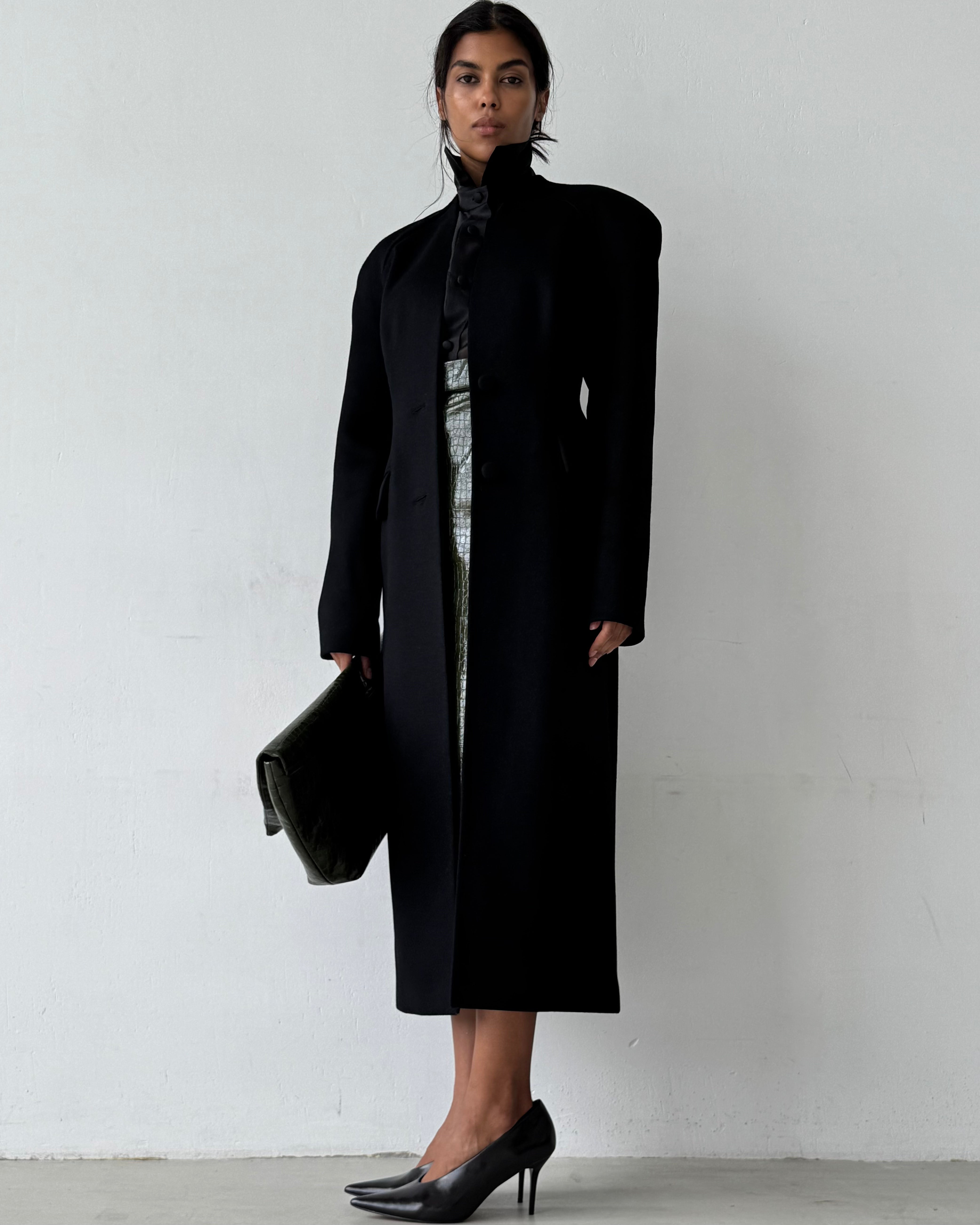 LUISA LONG BLACK COAT