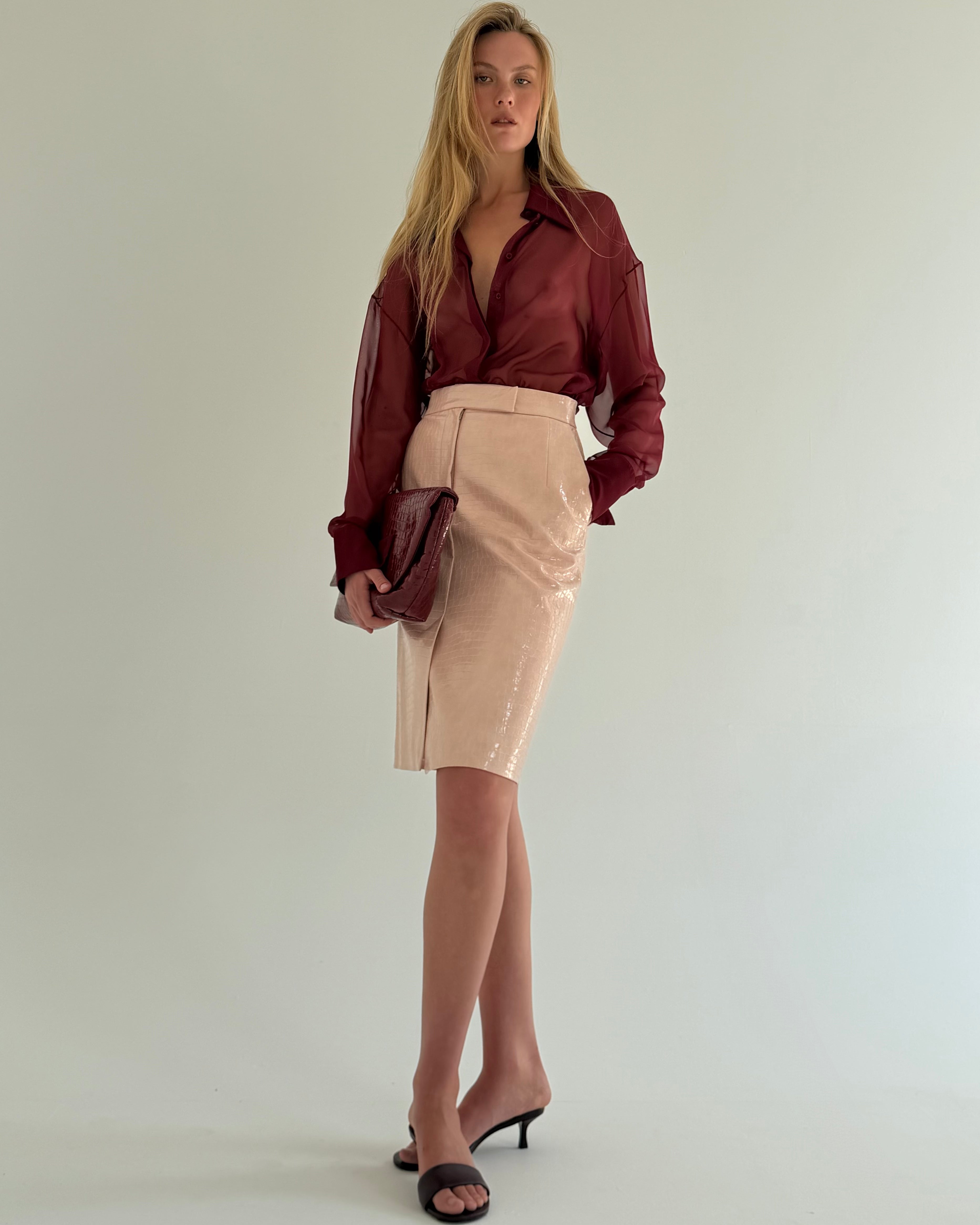 Croco Pink Skirt