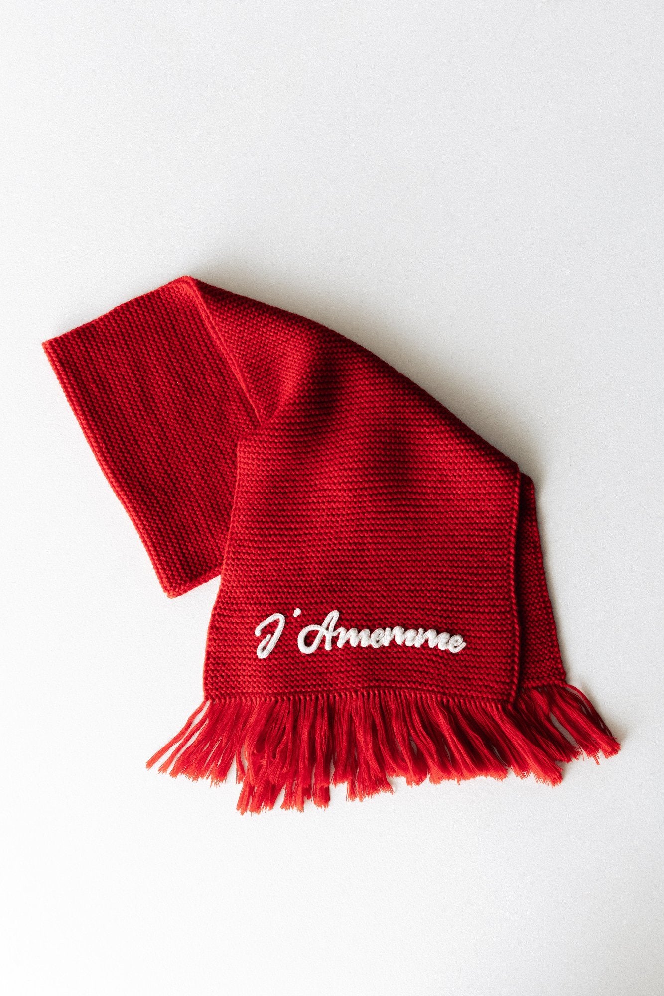 RED WOOL SCARF