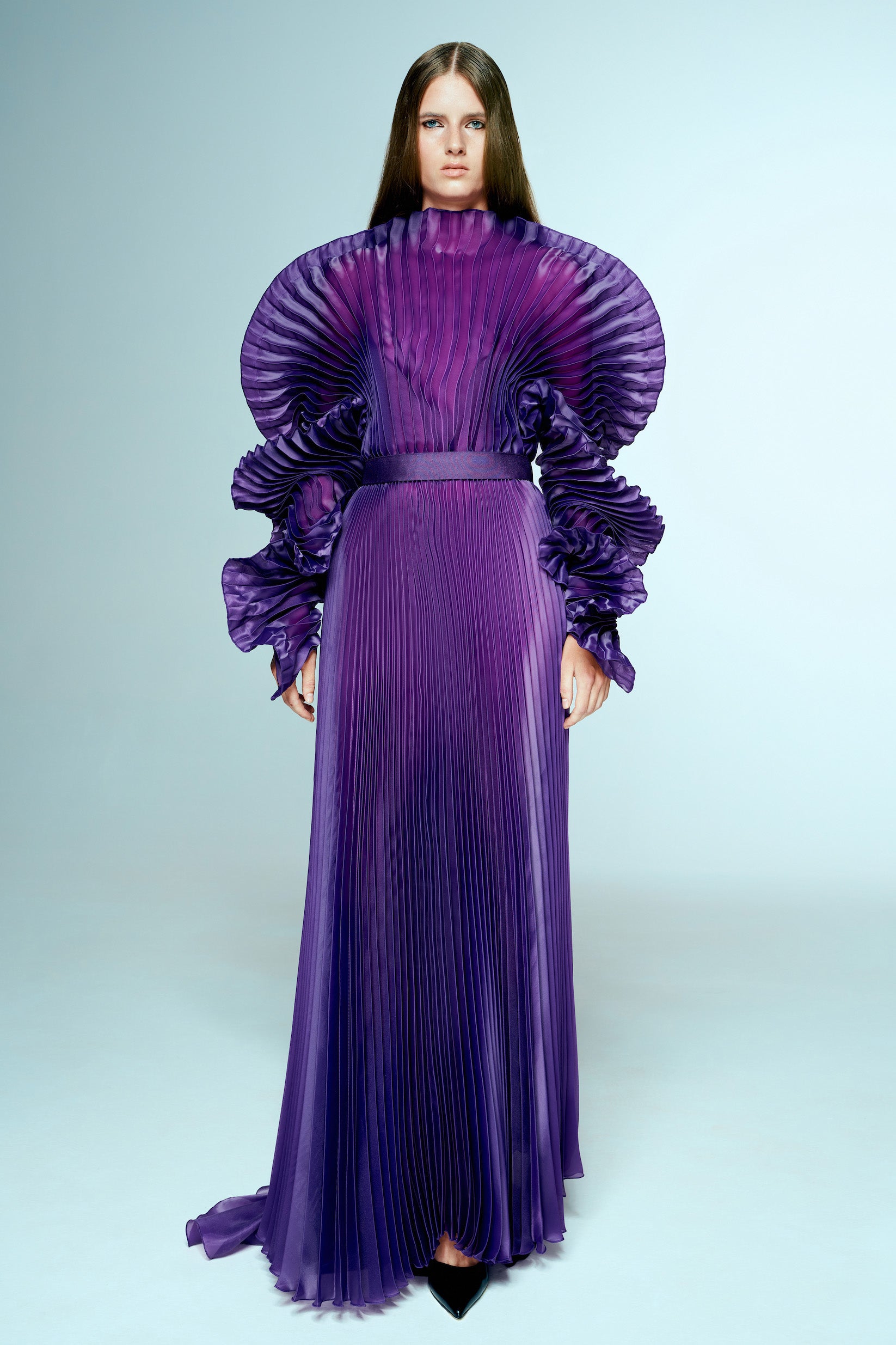 ALISHA PLEATED VIOLET DRESS