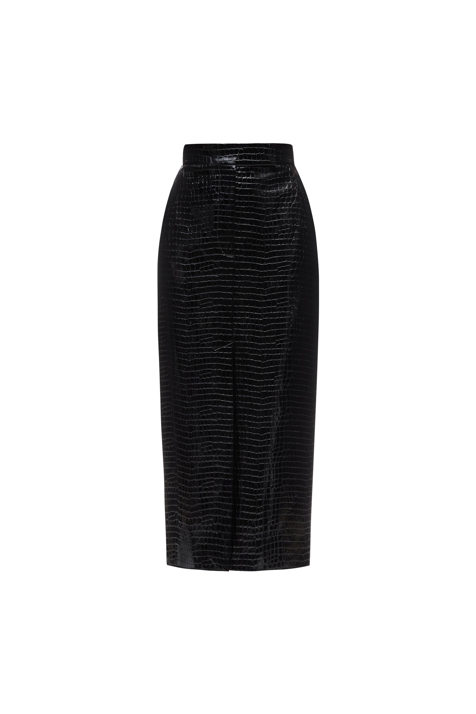 CROCO BLACK MIDI SKIRT