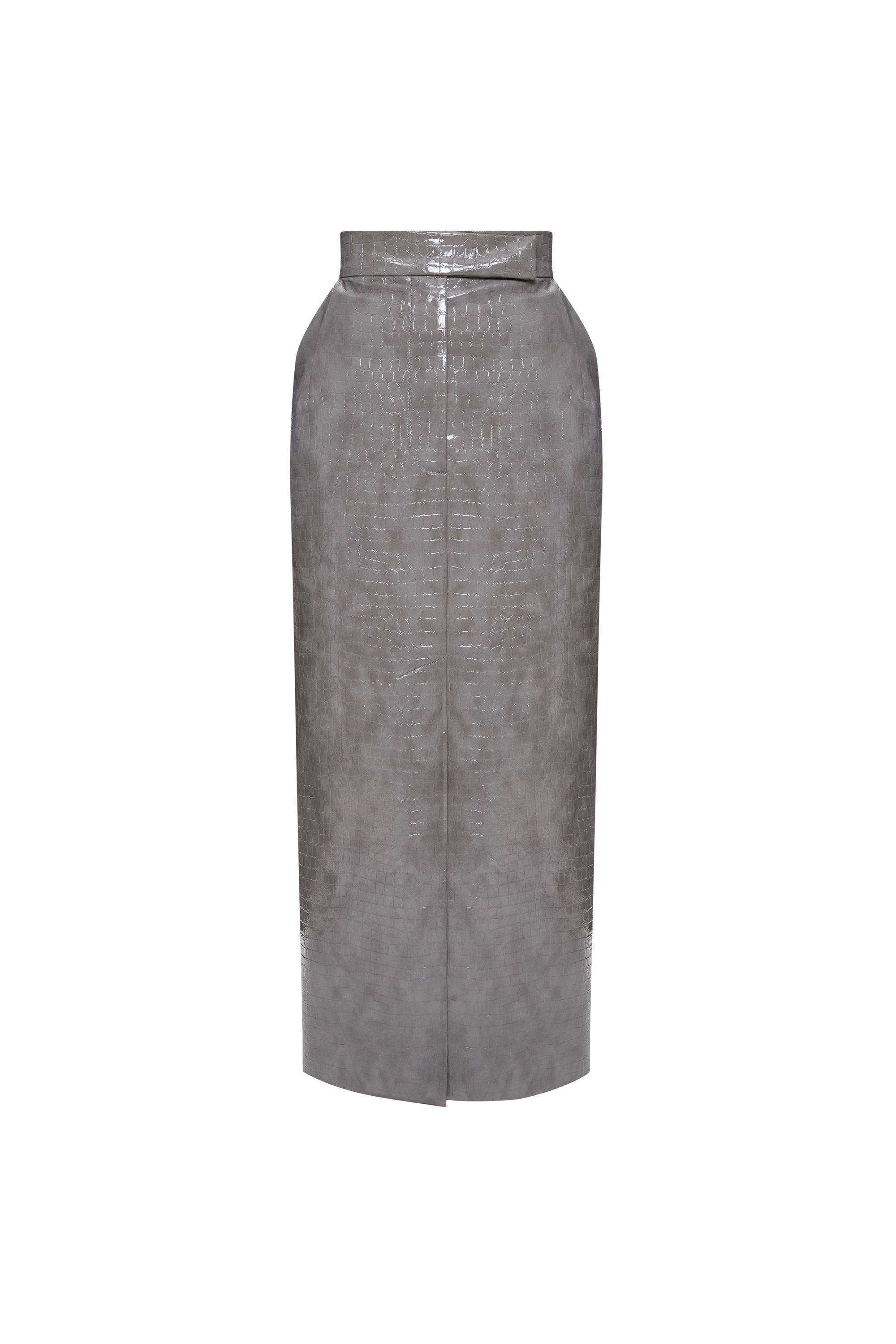 CROCO GREY MIDI SKIRT