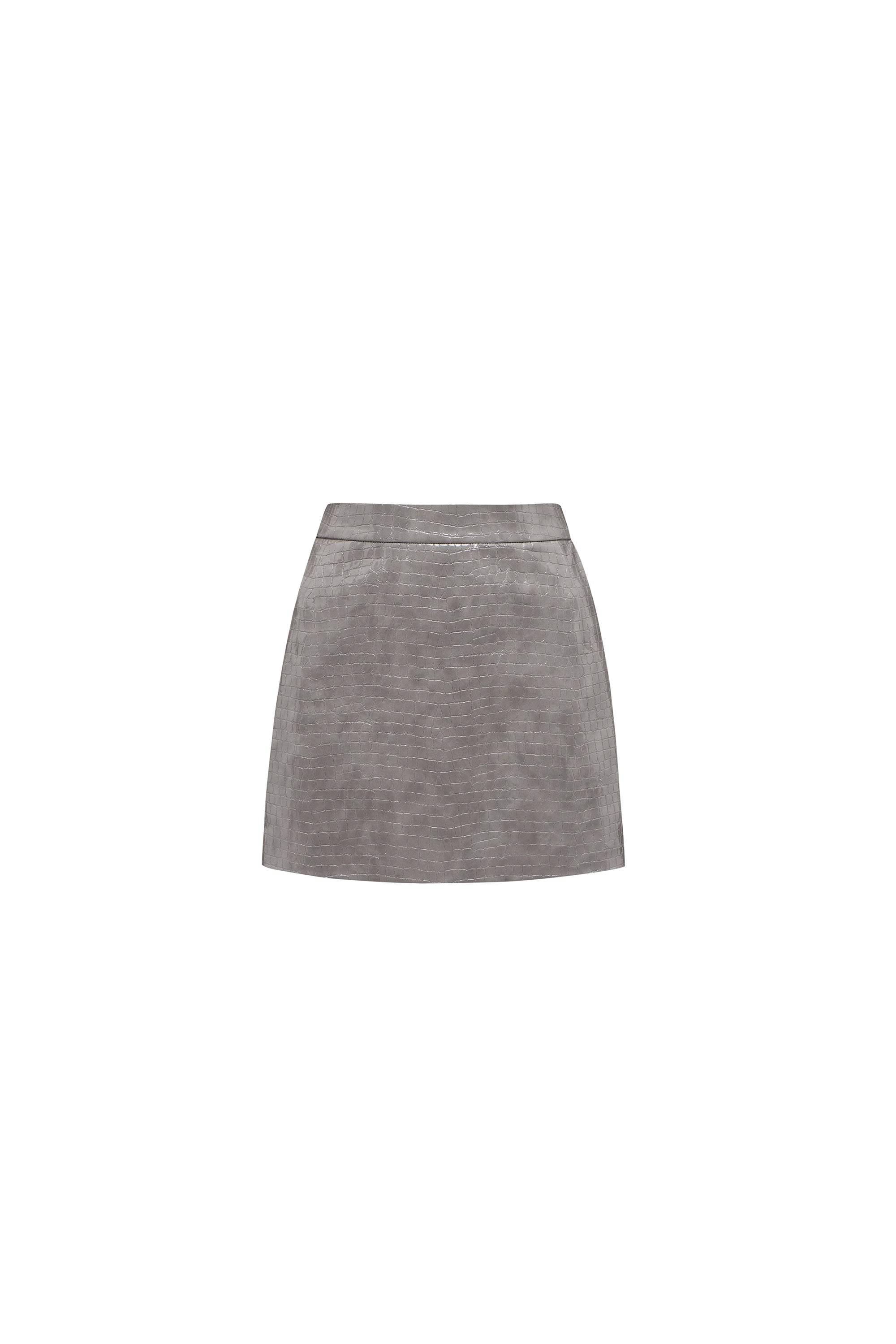Croco Grey Mini Skirt