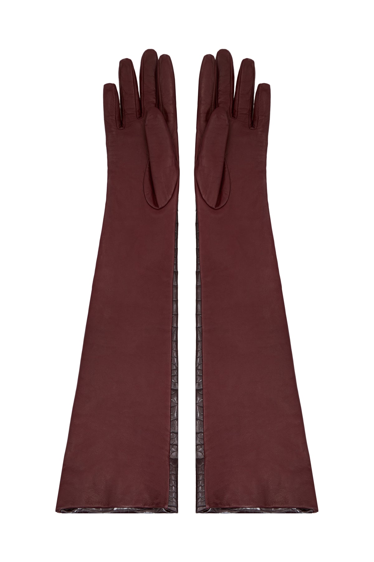 Brown croco print leather gloves by J'amemme – photo 2 of 4
