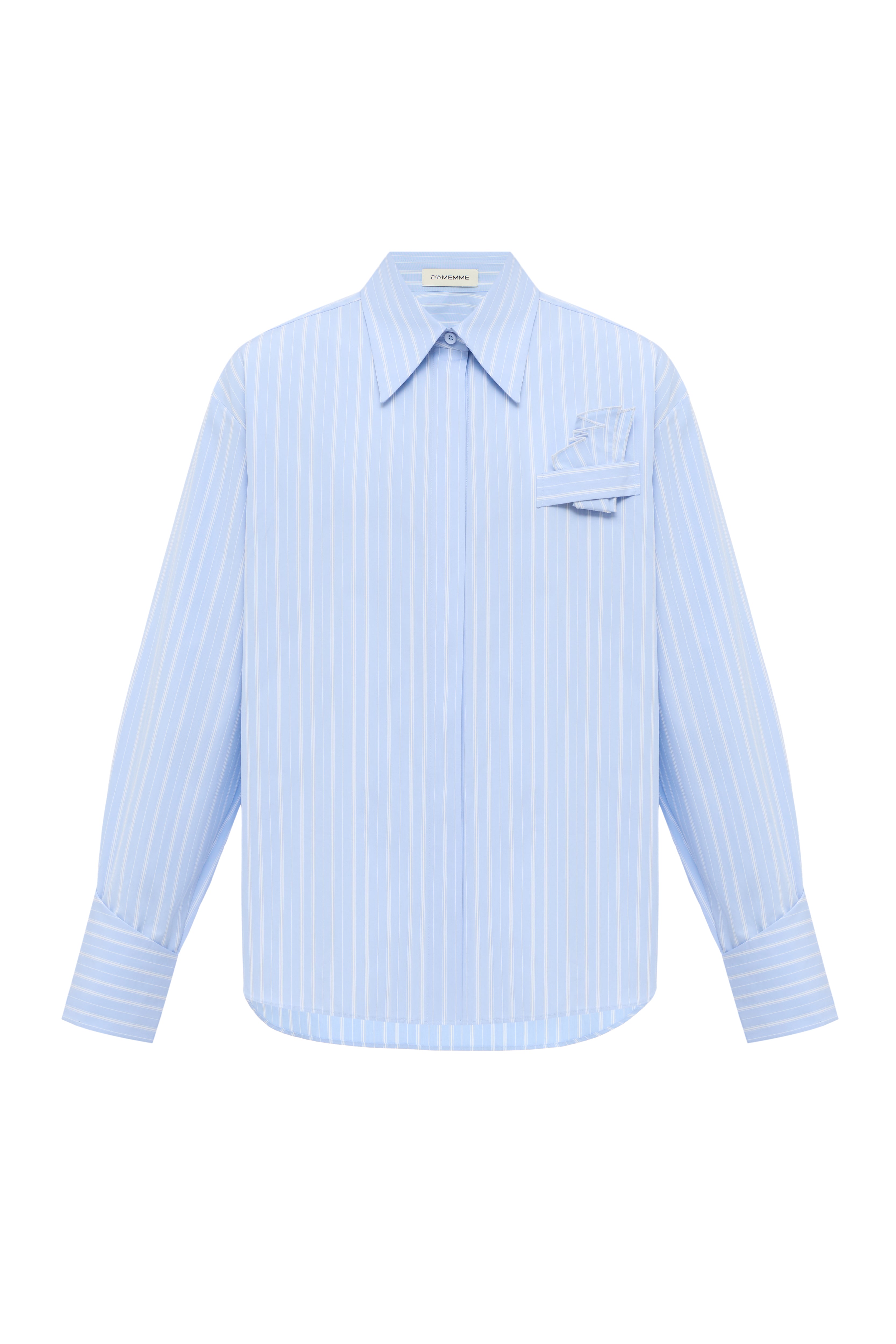 Gabrielle Striped Shirt in blue cotton by Jamemme – oversized relaxed fit, SS26