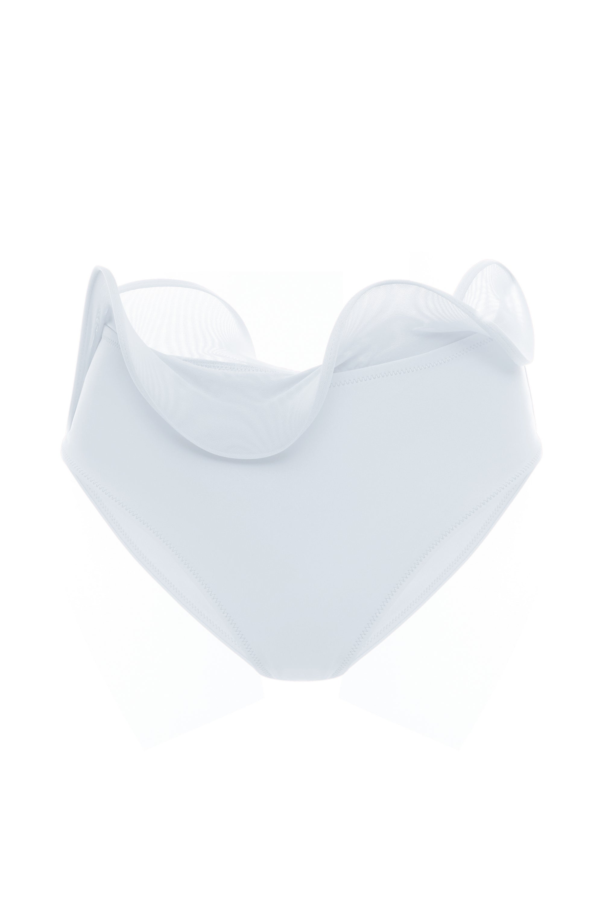 White high-waisted bikini bottoms cut high on the leg, Italian Carvico jersey — J'AMEMME Parthenope, Resort '27