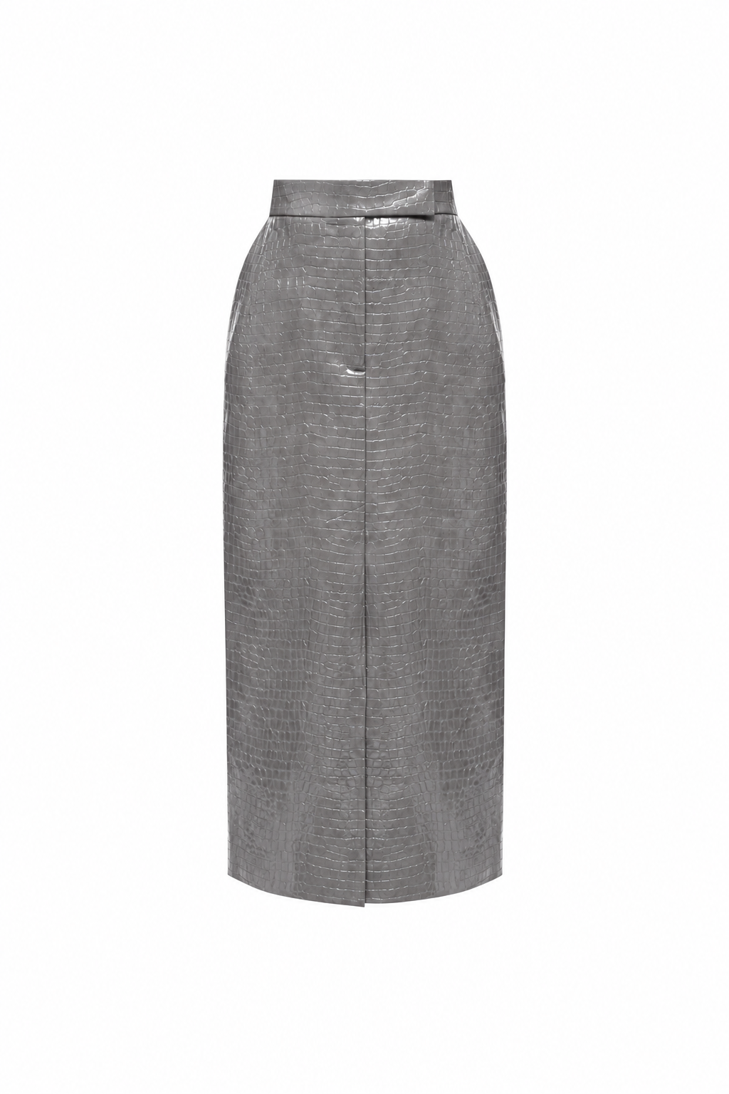 CROCO GREY MIDI SKIRT