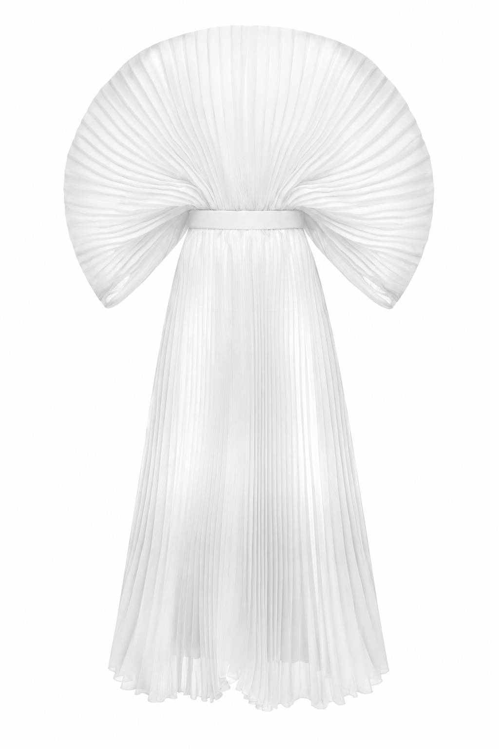 Cloud Dress White — NYFW Runway Pleated Dress