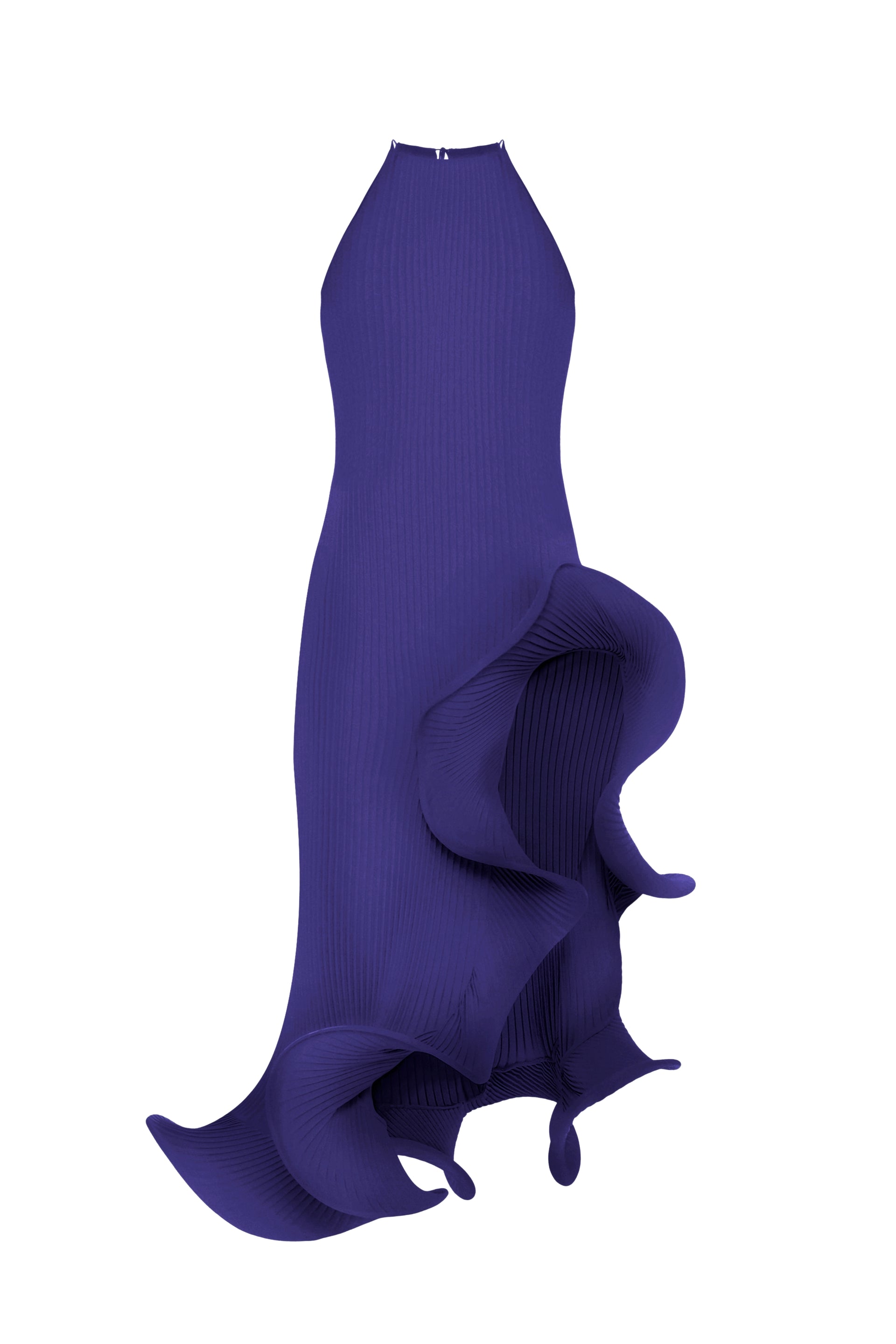purple plisse dress Pliss-Plume Purple Organza Dress Emerald Green / FR 40