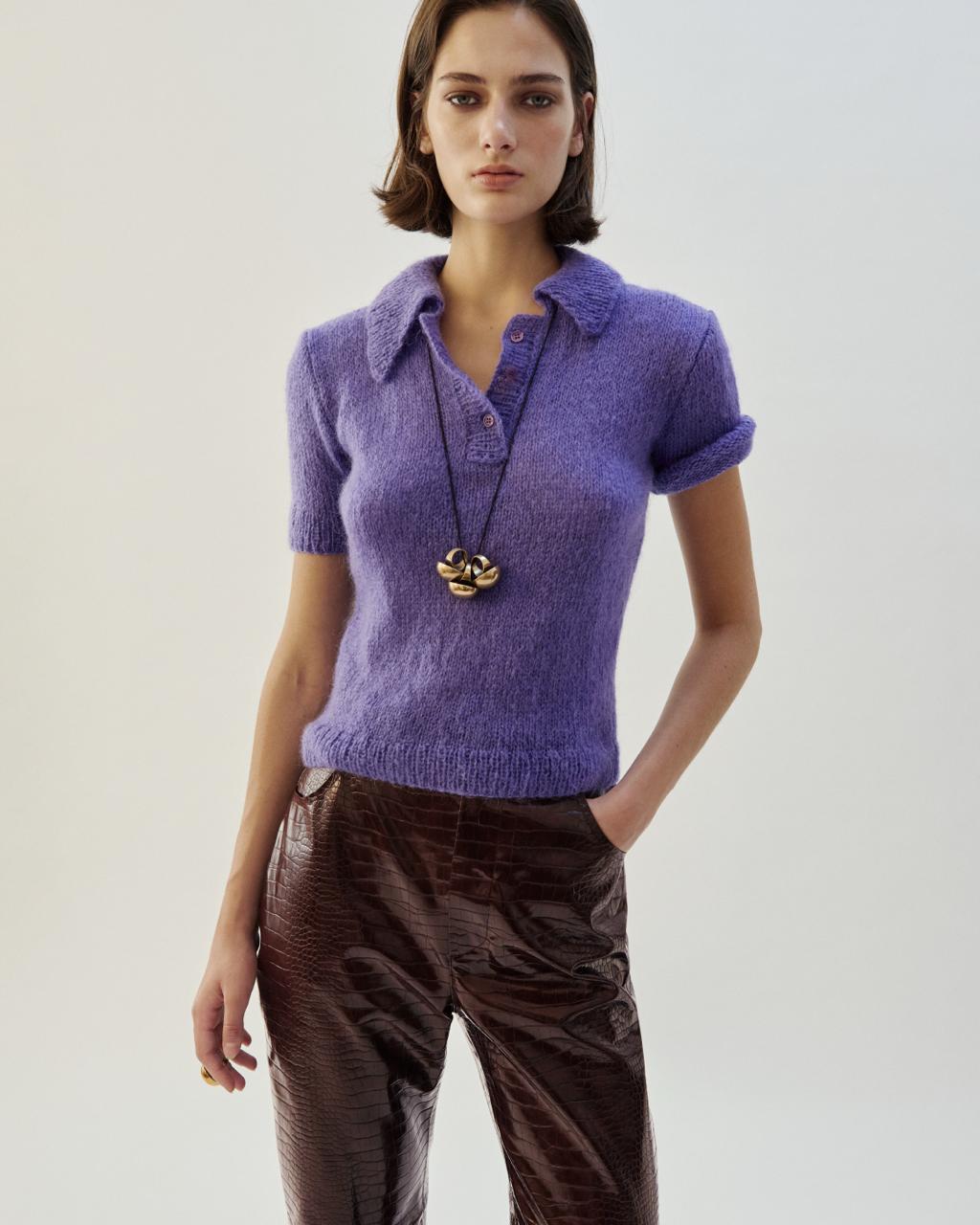 MOHAIR KNIT POLO
