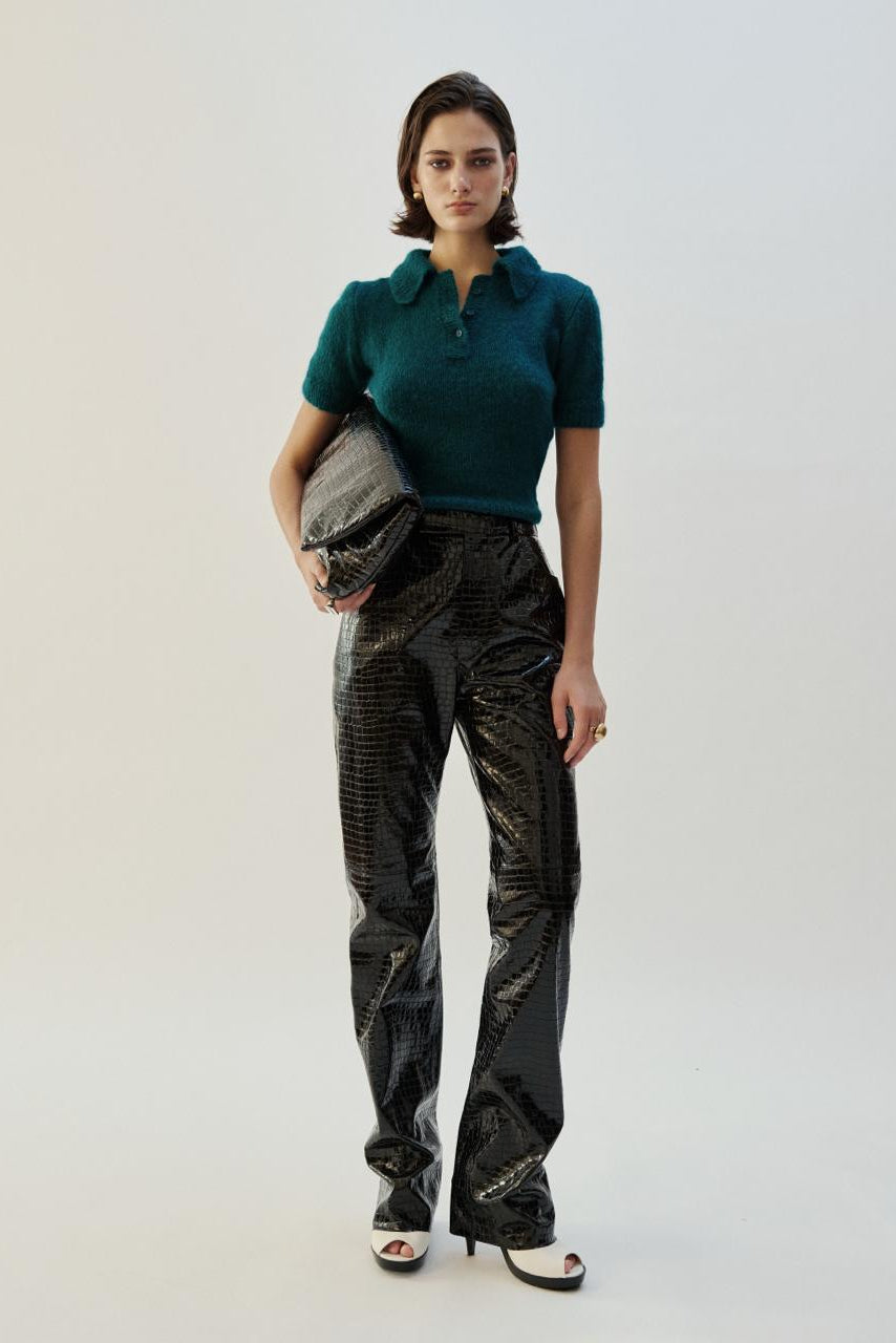 MOHAIR KNIT POLO