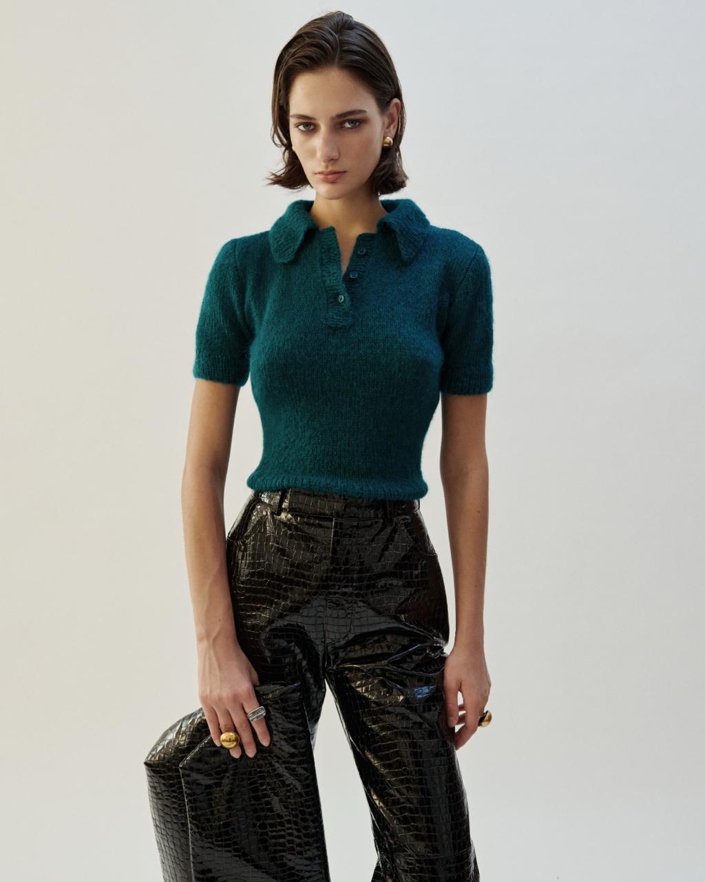 MOHAIR KNIT POLO