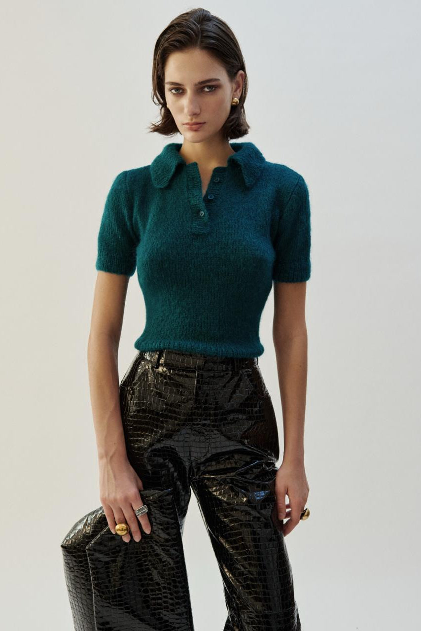 MOHAIR KNIT POLO