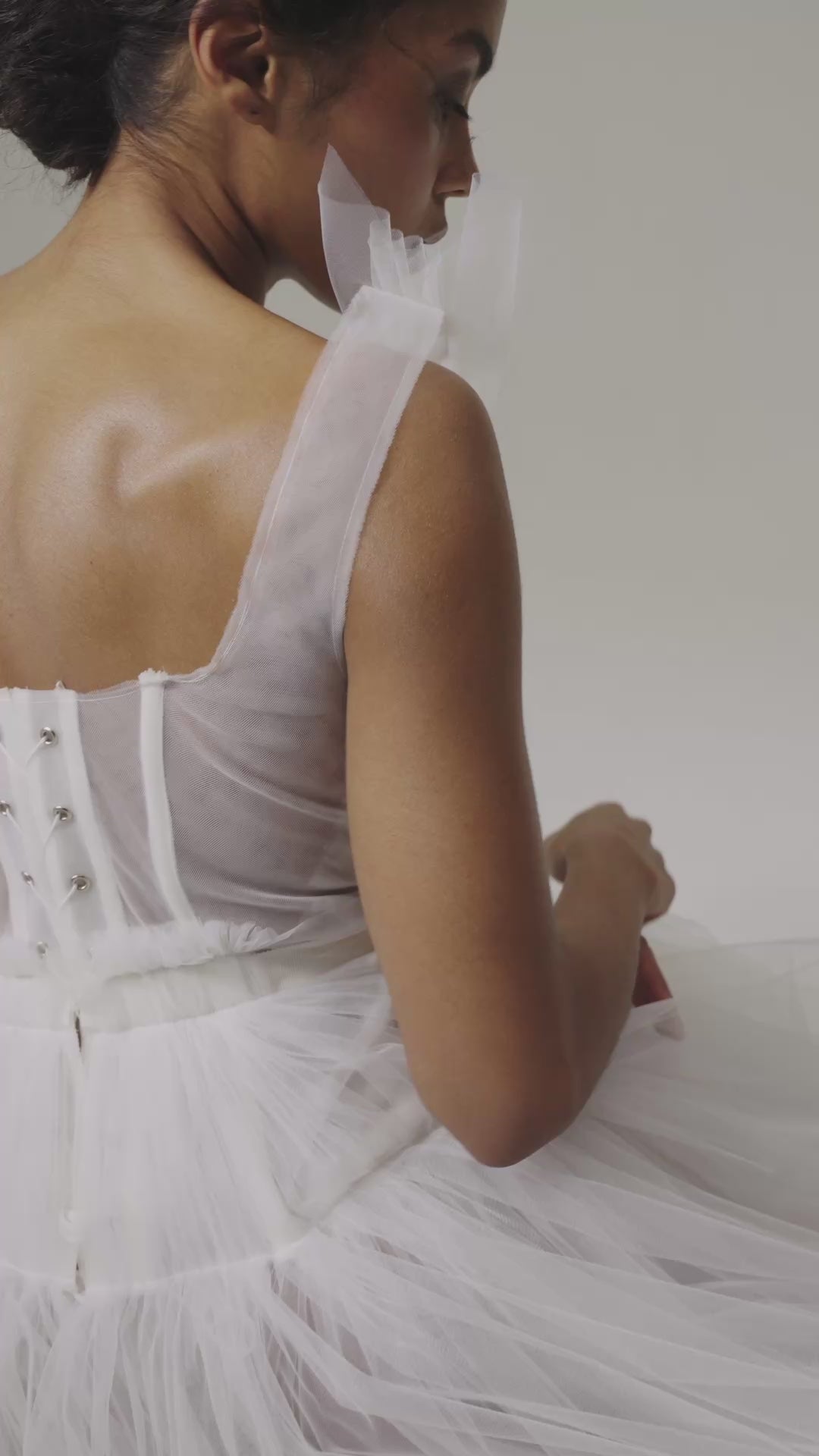 Bellini Corset Dress by J'amemme — movement video showing the boned corset bodice and layered tulle skirt