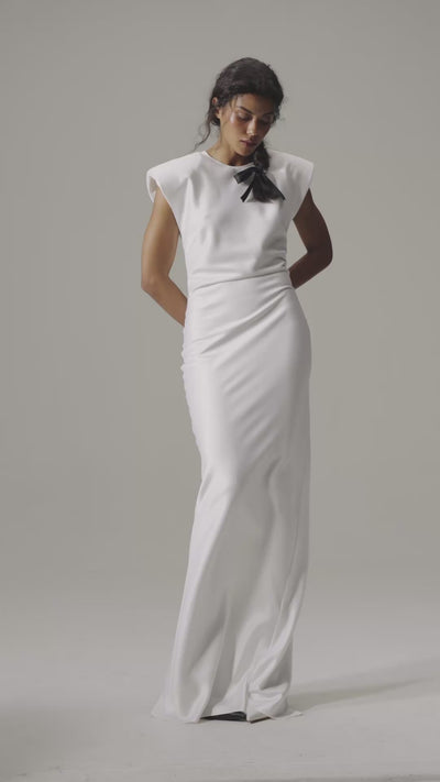 Clemence Dress by J'amemme — movement video showing the fluid column skirt and side slit