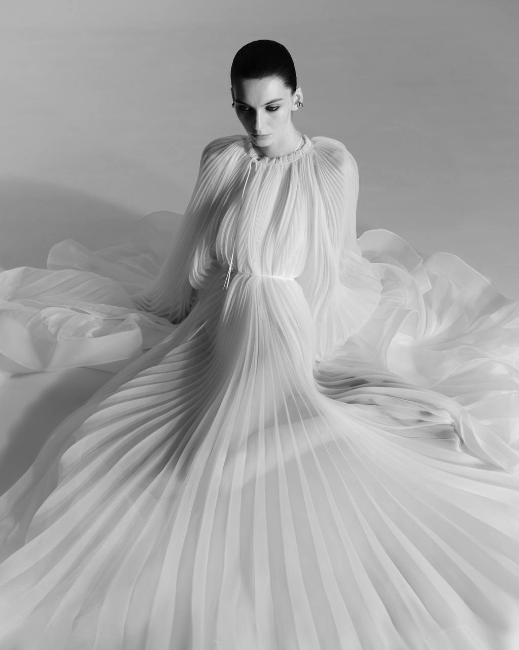 Virgin Dress Pleated Bridal Cape Gown | J'amemme Virgin Dress Pleated Bridal Cape Gown | J'amemme