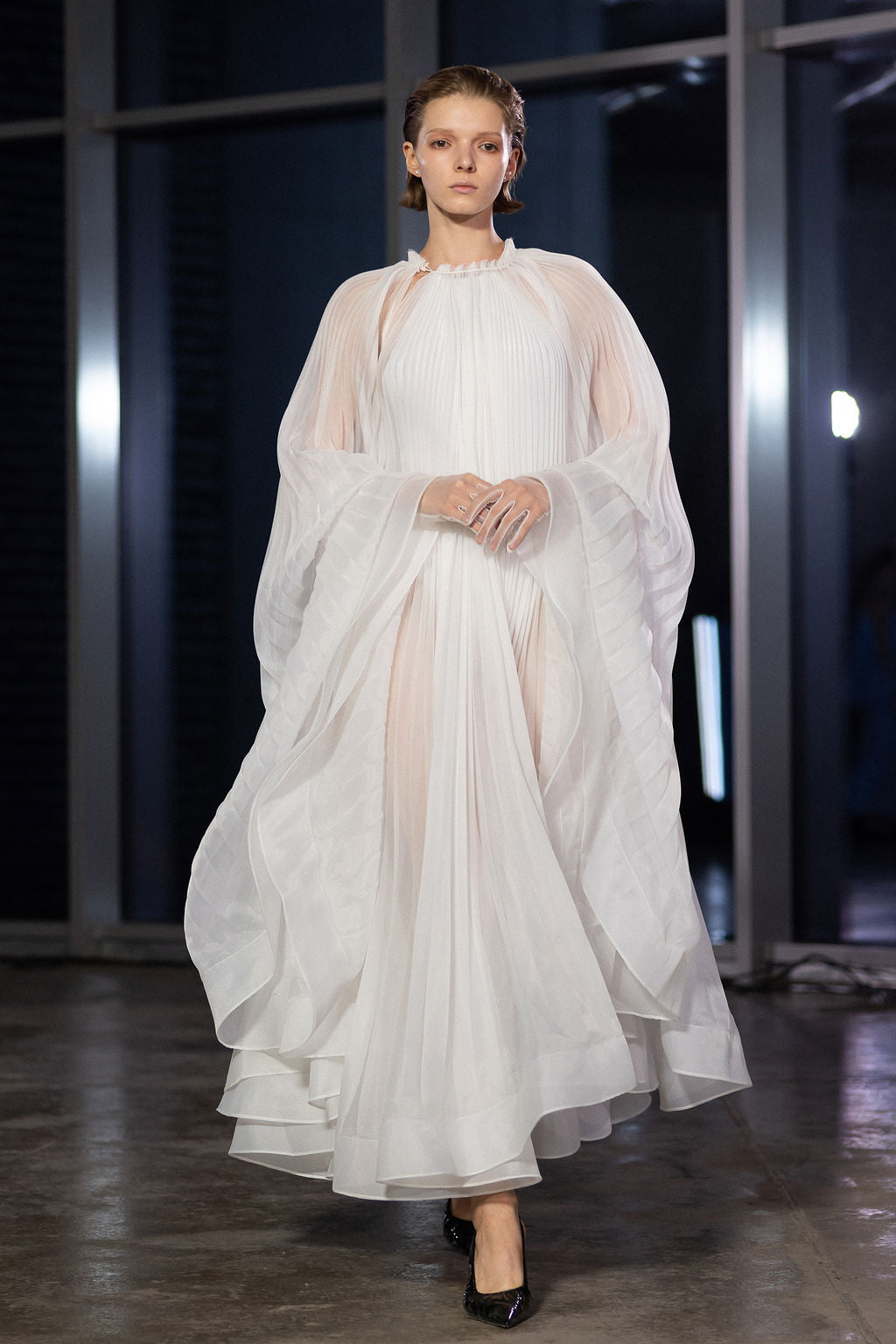 Virgin Dress Pleated Bridal Cape Gown | J'amemme Virgin Dress Pleated Bridal Cape Gown | J'amemme