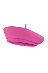 FUCHSIA LEATHER BERET