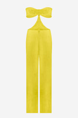 Jamemme yellow overall from 100 percent linen
